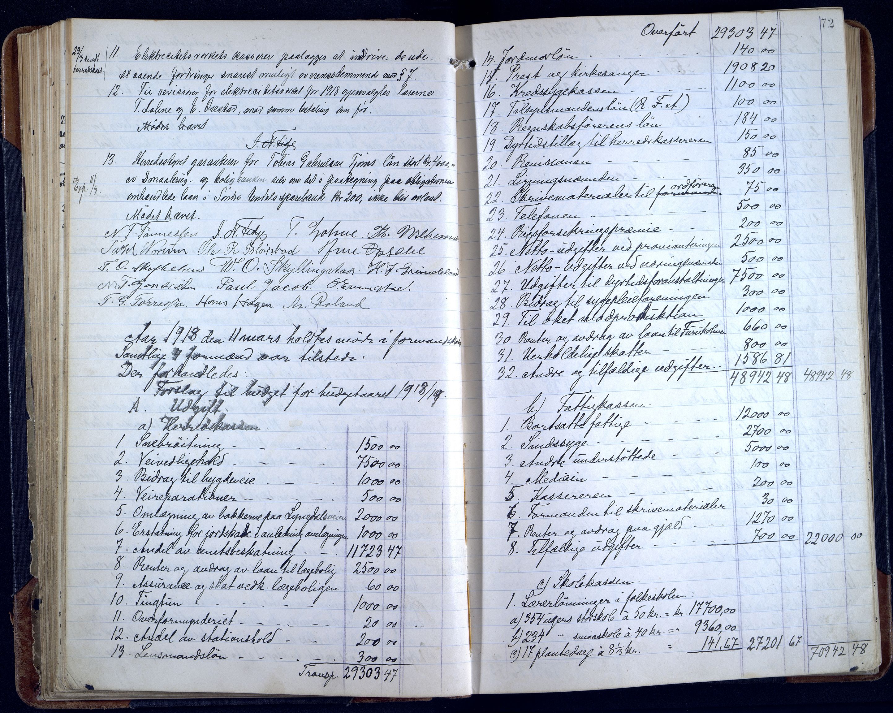 Sør-Audnedal kommune - Formannskapet/Kommunestyret, ARKSOR/1029SØ120/A/L0005: Møtebok, 1916-1925, s. 71b-72a