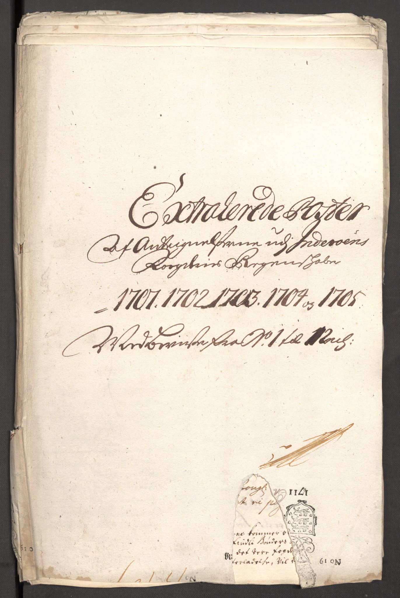 Rentekammeret inntil 1814, Reviderte regnskaper, Fogderegnskap, RA/EA-4092/R63/L4314: Fogderegnskap Inderøy, 1705, s. 315
