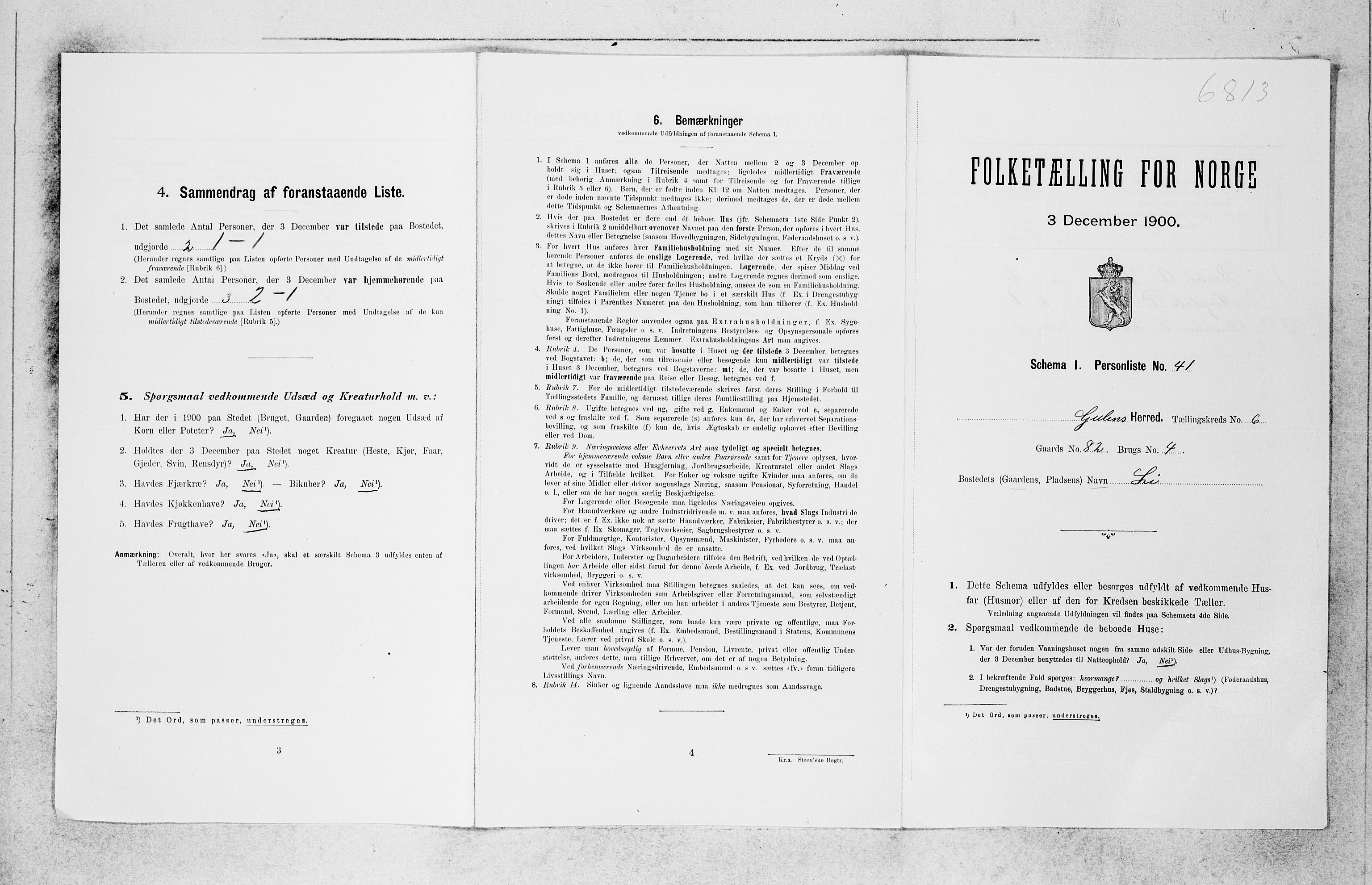 SAB, Folketelling 1900 for 1411 Gulen herred, 1900, s. 697