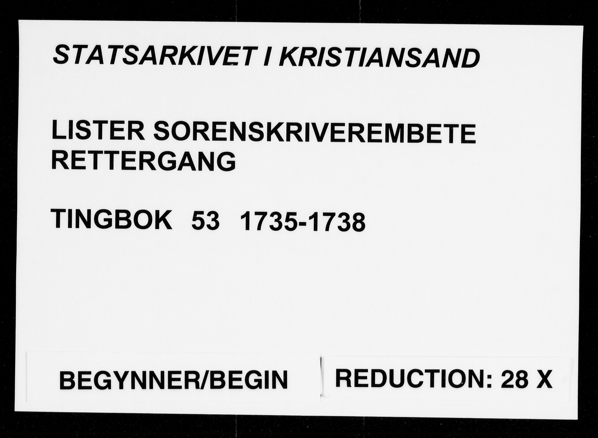 Lister sorenskriveri, AV/SAK-1221-0003/F/Fa/L0053: Tingbok nr 53, 1735-1738