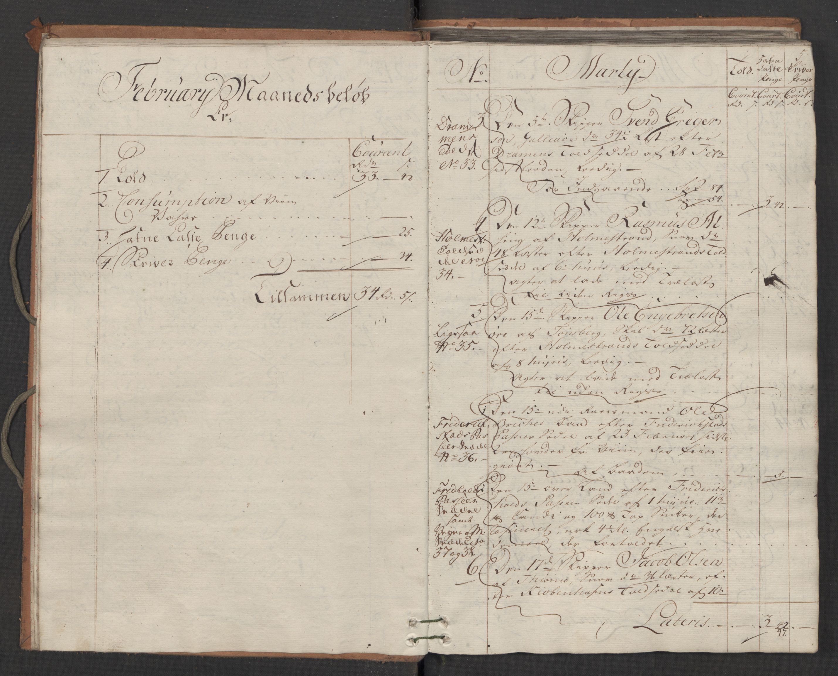 Generaltollkammeret, tollregnskaper, AV/RA-EA-5490/R05/L0042/0001: Tollregnskaper Moss, Son, Krokstad / Inngående hovedtollbok, 1764