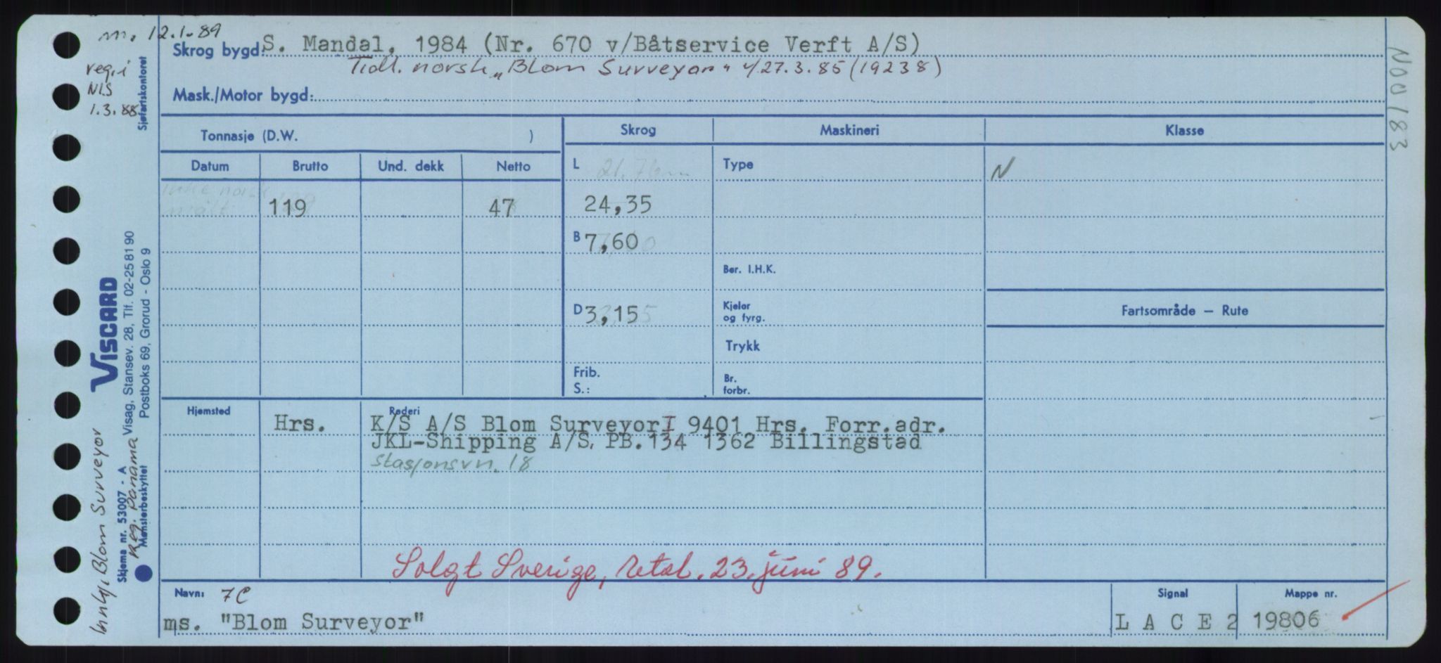 Sjøfartsdirektoratet med forløpere, Skipsmålingen, RA/S-1627/H/Hd/L0004: Fartøy, Bia-Boy, s. 309