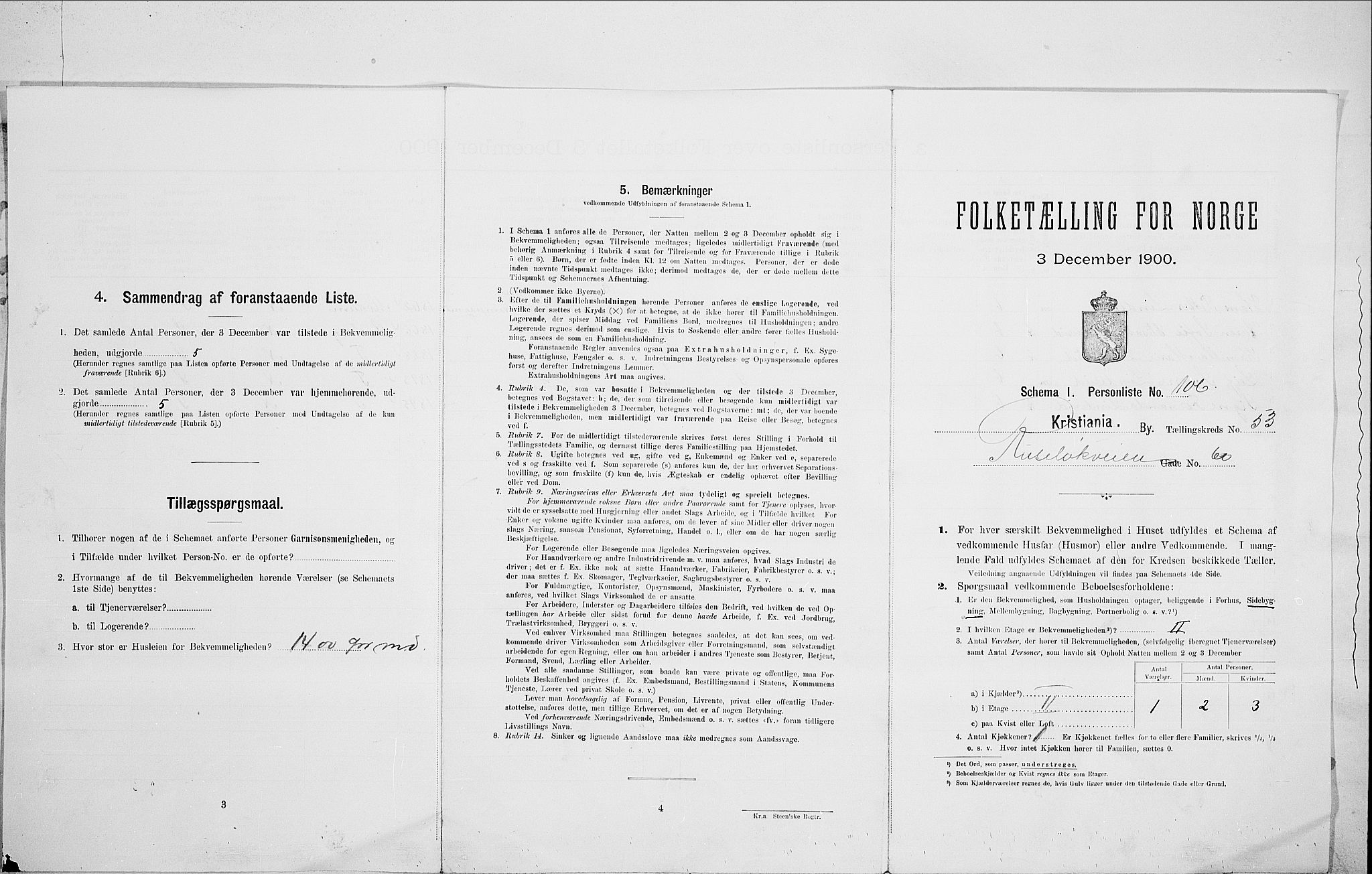 SAO, Folketelling 1900 for 0301 Kristiania kjøpstad, 1900, s. 77177