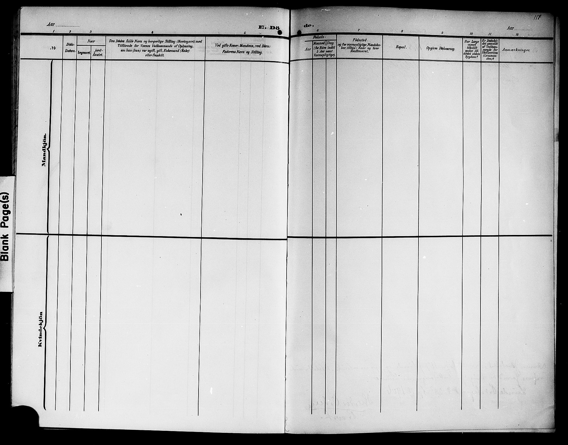 Lunde kirkebøker, SAKO/A-282/G/Ga/L0004: Klokkerbok nr. I 4, 1906-1914, s. 117