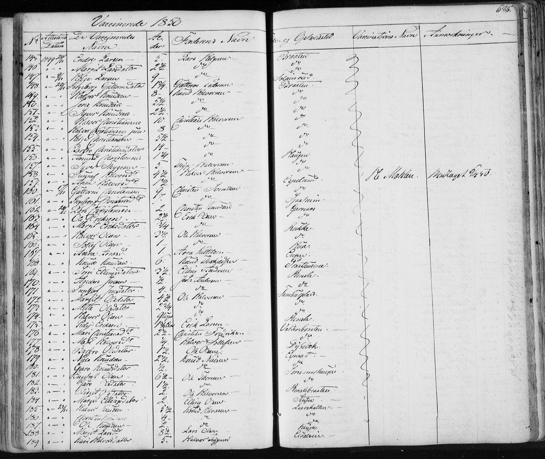 Nes kirkebøker, AV/SAKO-A-236/F/Fa/L0009: Ministerialbok nr. 9, 1834-1863, s. 685