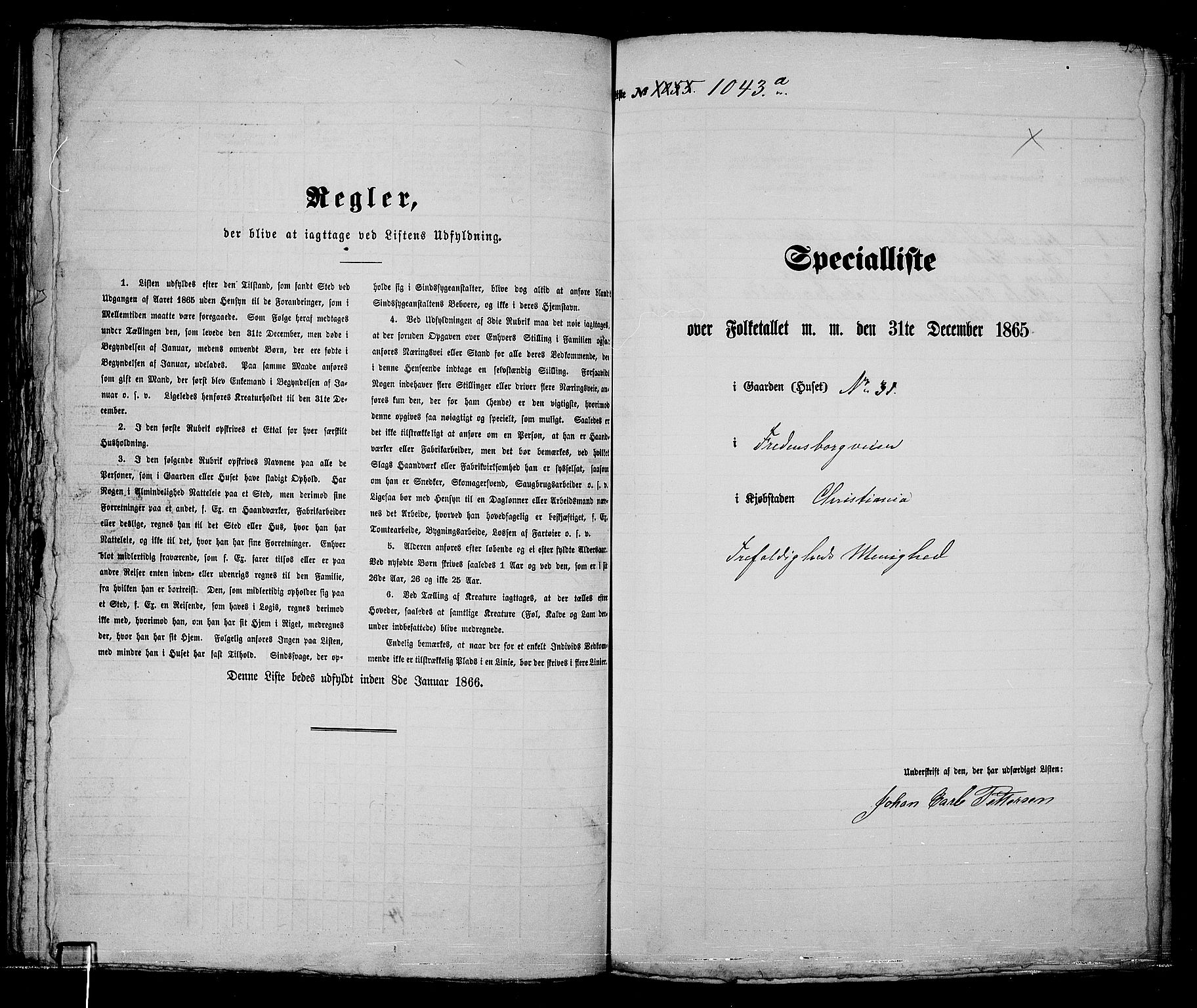 RA, Folketelling 1865 for 0301 Kristiania kjøpstad, 1865, s. 2362