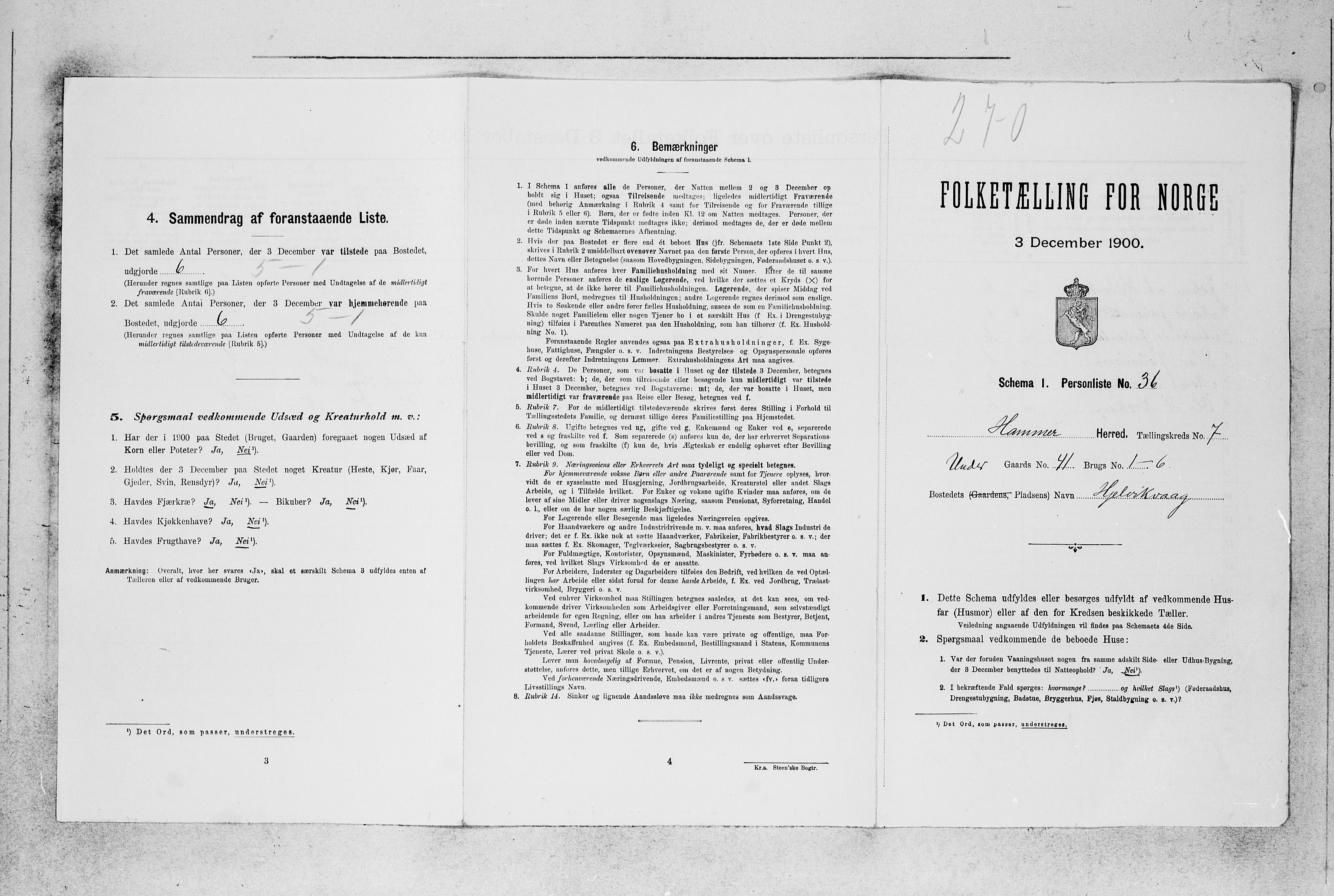 SAB, Folketelling 1900 for 1254 Hamre herred, 1900, s. 594