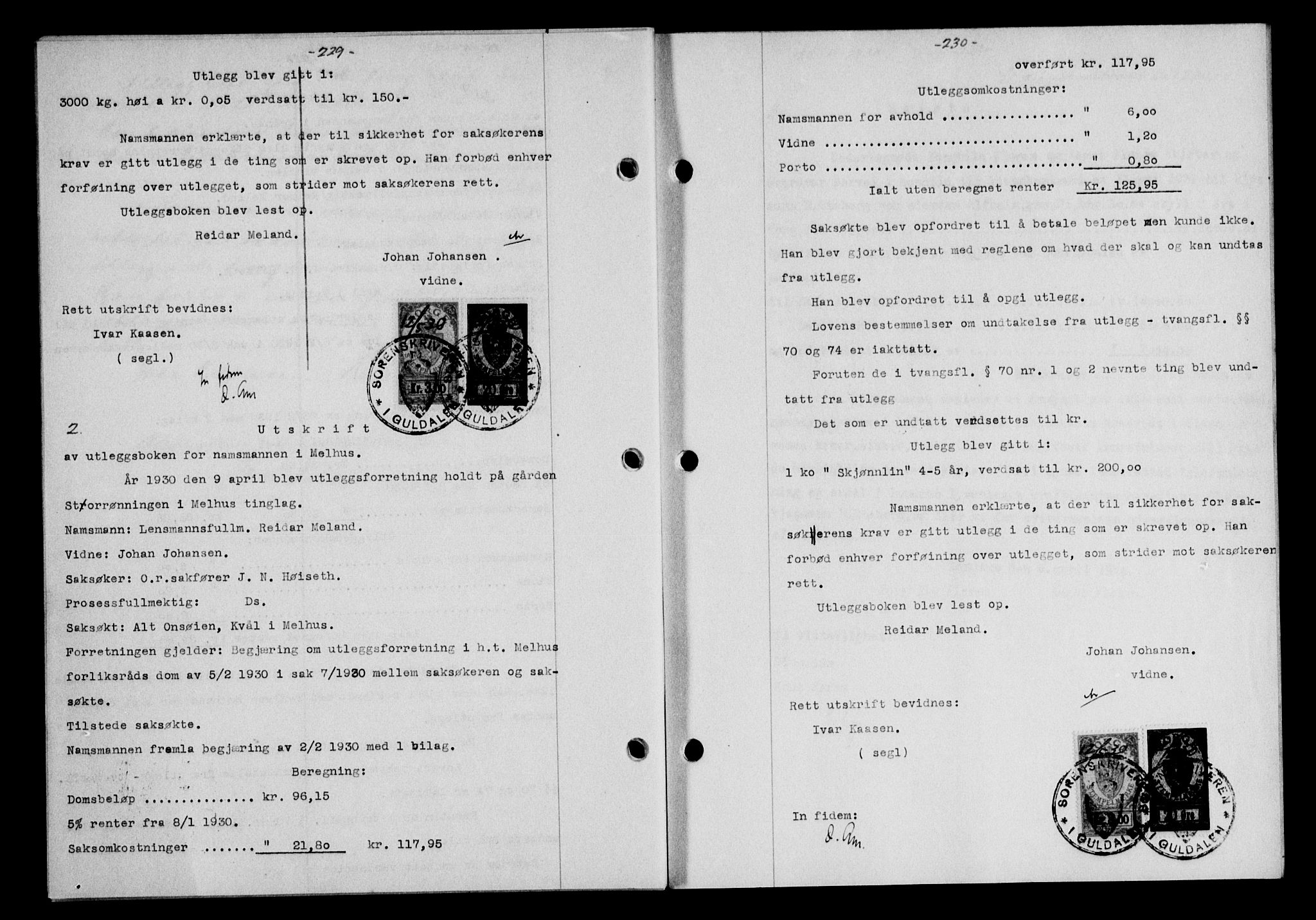 Gauldal sorenskriveri, SAT/A-0014/1/2/2C/L0039: Pantebok nr. 40, 1930-1930, Tingl.dato: 25.04.1930