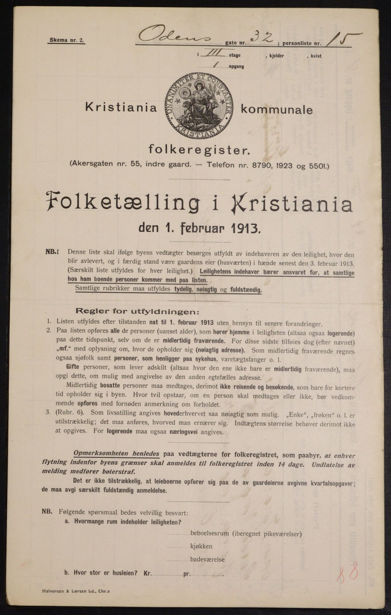 OBA, Kommunal folketelling 1.2.1913 for Kristiania, 1913, s. 75167