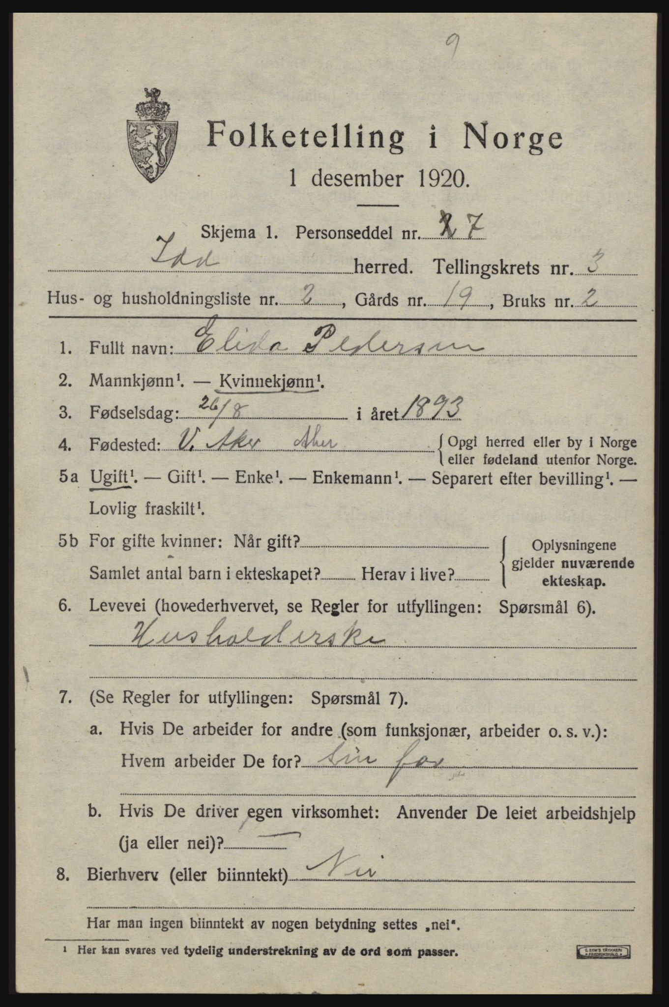 SAO, Folketelling 1920 for 0117 Idd herred, 1920, s. 4040