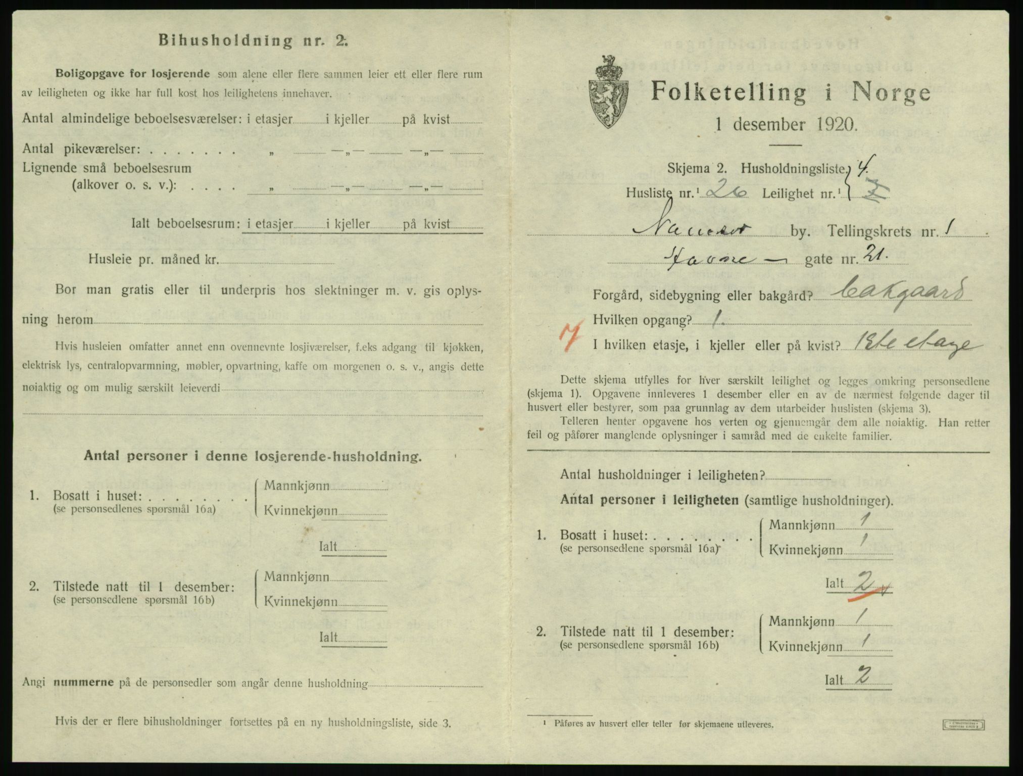 SAT, Folketelling 1920 for 1703 Namsos ladested, 1920, s. 851
