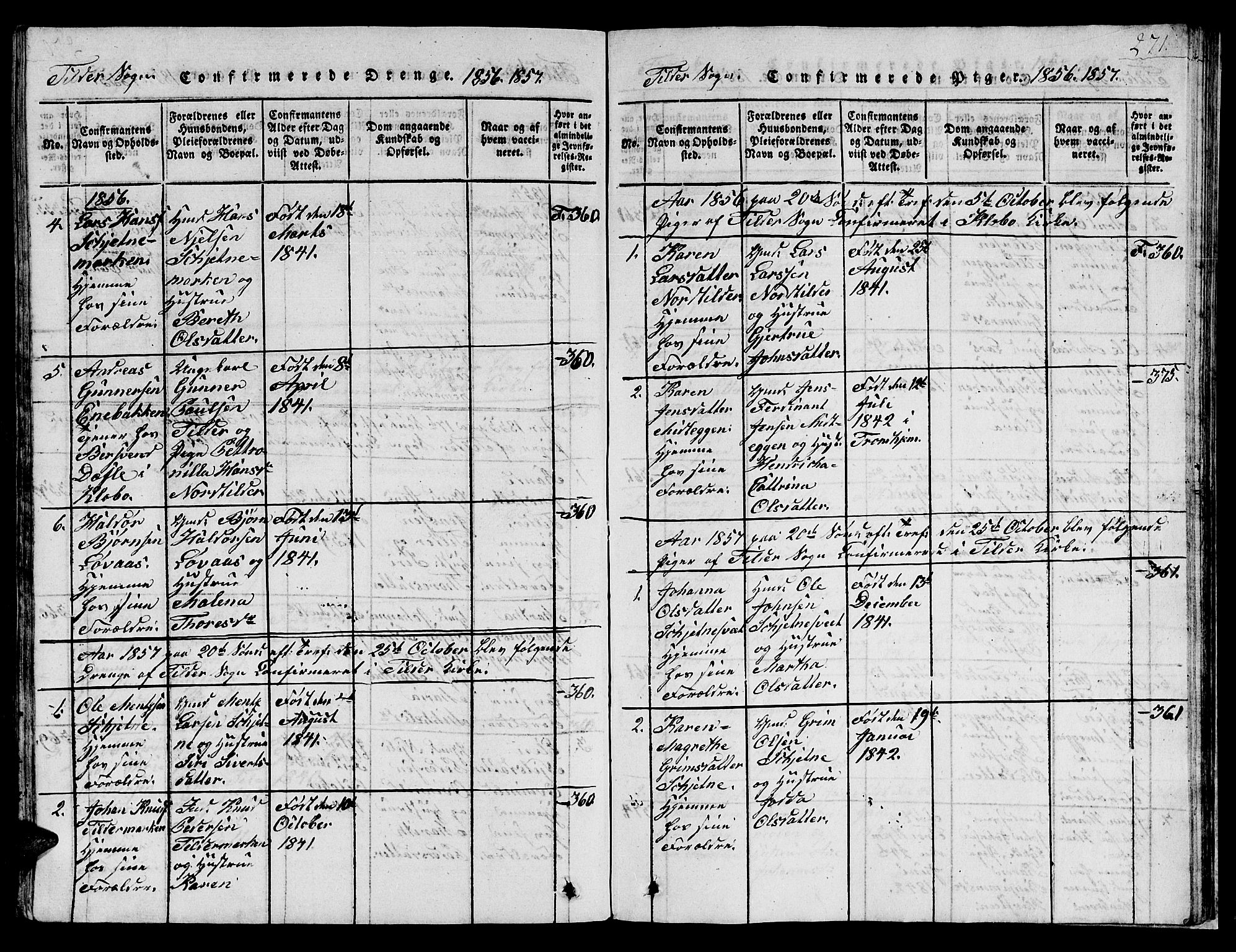 Ministerialprotokoller, klokkerbøker og fødselsregistre - Sør-Trøndelag, AV/SAT-A-1456/621/L0458: Klokkerbok nr. 621C01, 1816-1865, s. 271