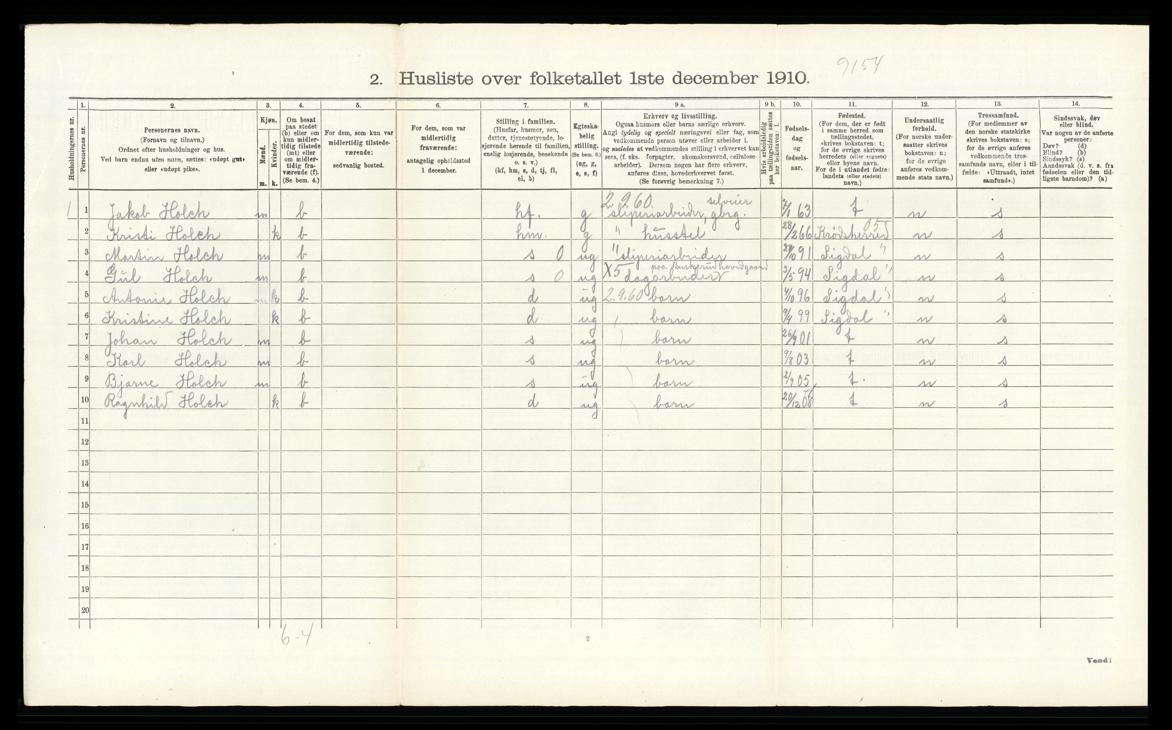 RA, Folketelling 1910 for 0623 Modum herred, 1910, s. 3433