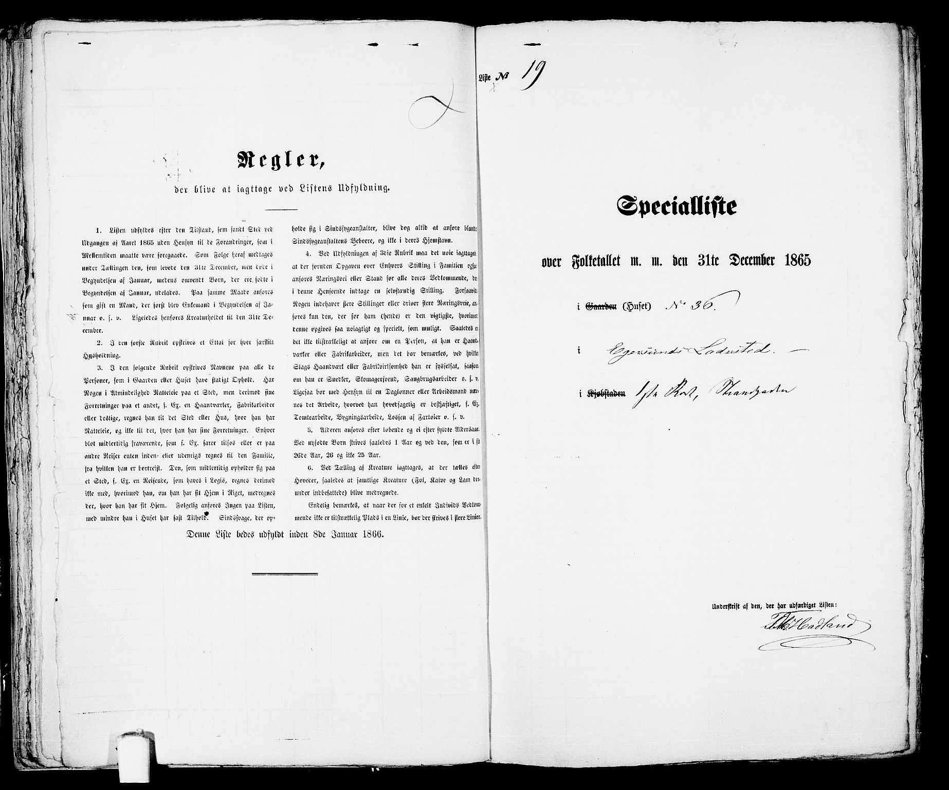 RA, Folketelling 1865 for 1101B Eigersund prestegjeld, Egersund ladested, 1865, s. 46
