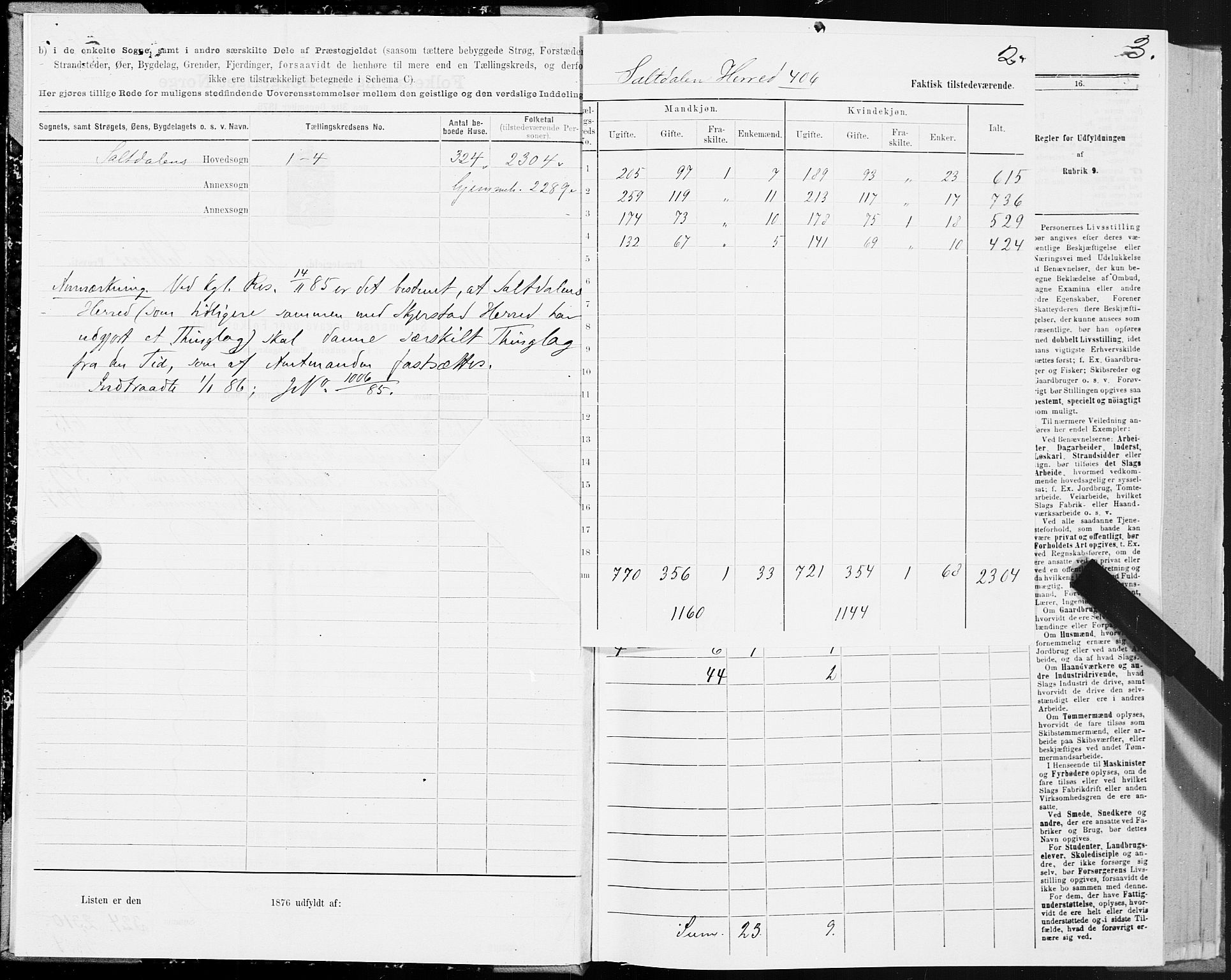 SAT, Folketelling 1875 for 1840P Saltdal prestegjeld, 1875, s. 1002