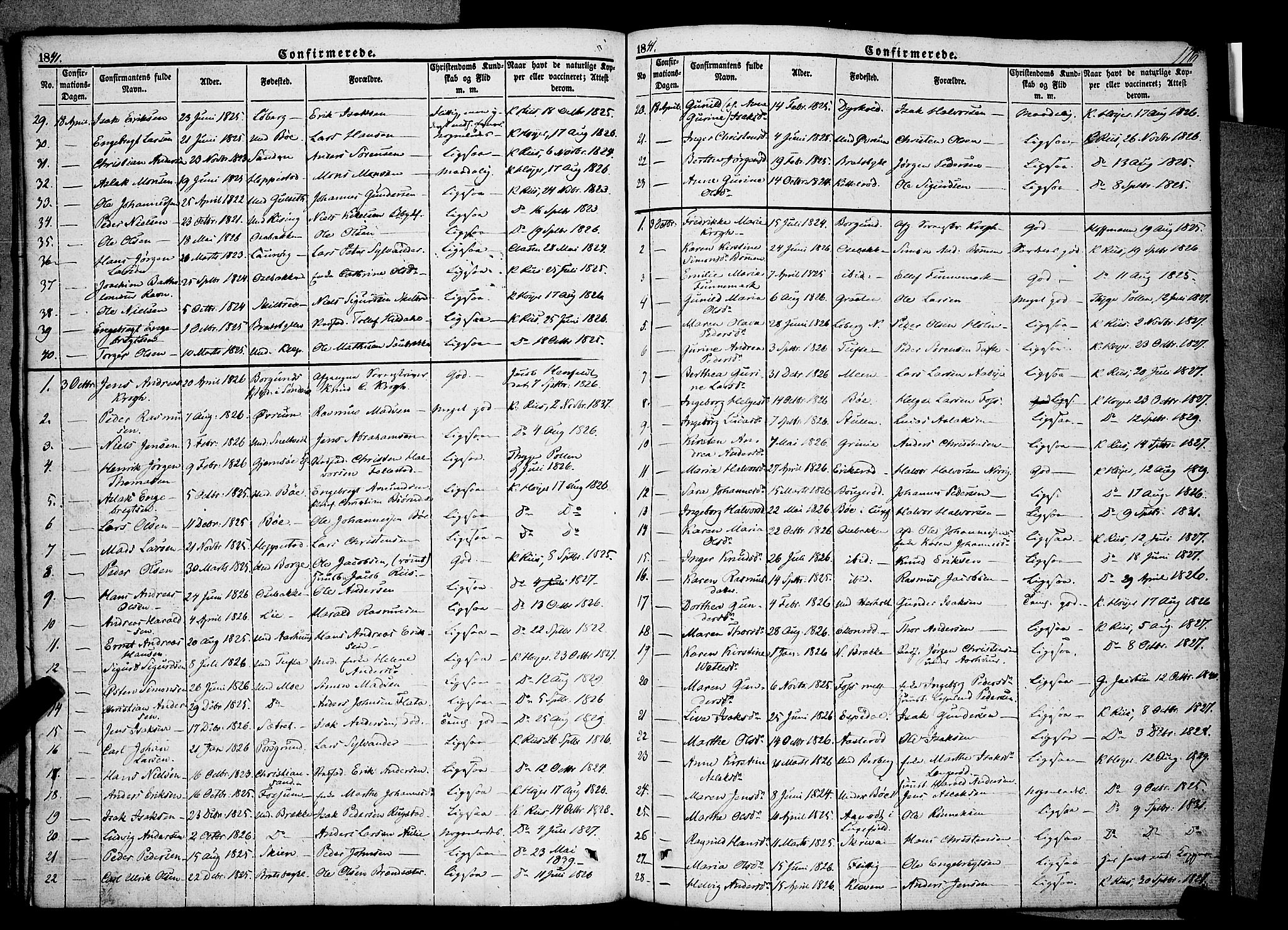 Gjerpen kirkebøker, AV/SAKO-A-265/F/Fa/L0007a: Ministerialbok nr. I 7A, 1834-1857, s. 176
