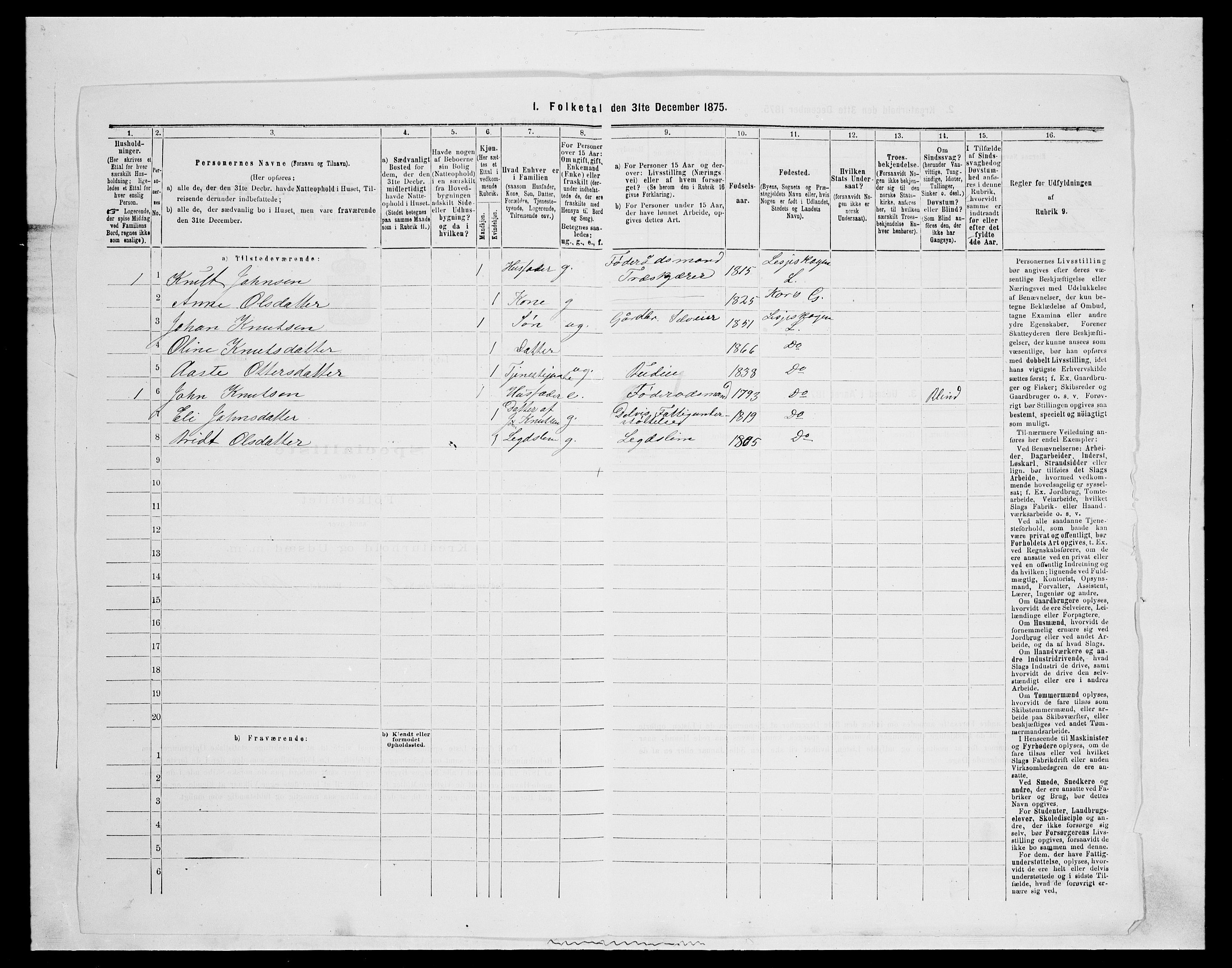 SAH, Folketelling 1875 for 0512P Lesja prestegjeld, 1875, s. 87