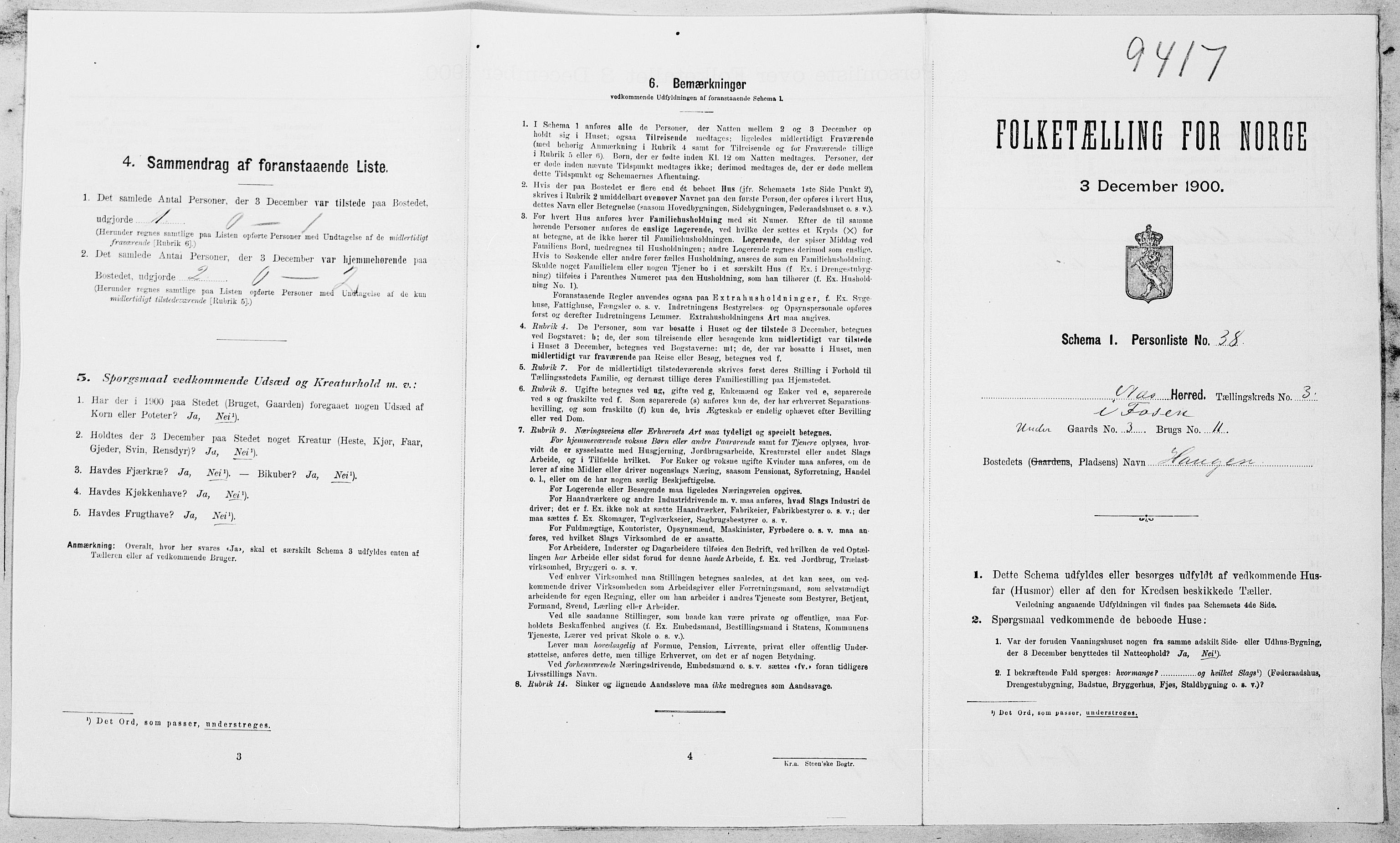 SAT, Folketelling 1900 for 1628 Nes herred, 1900, s. 293