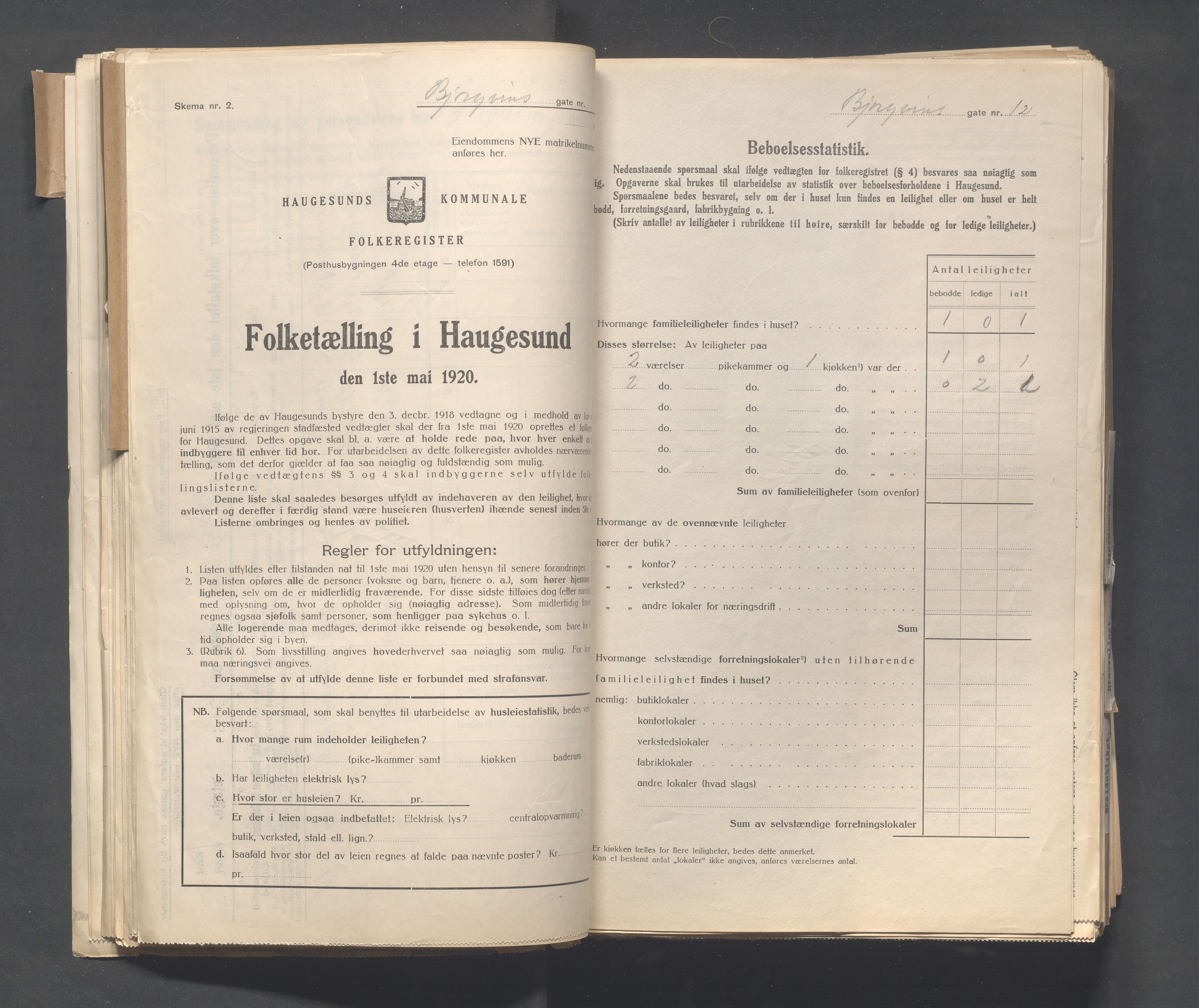 IKAR, Kommunal folketelling 1.5.1920 for Haugesund, 1920, s. 125