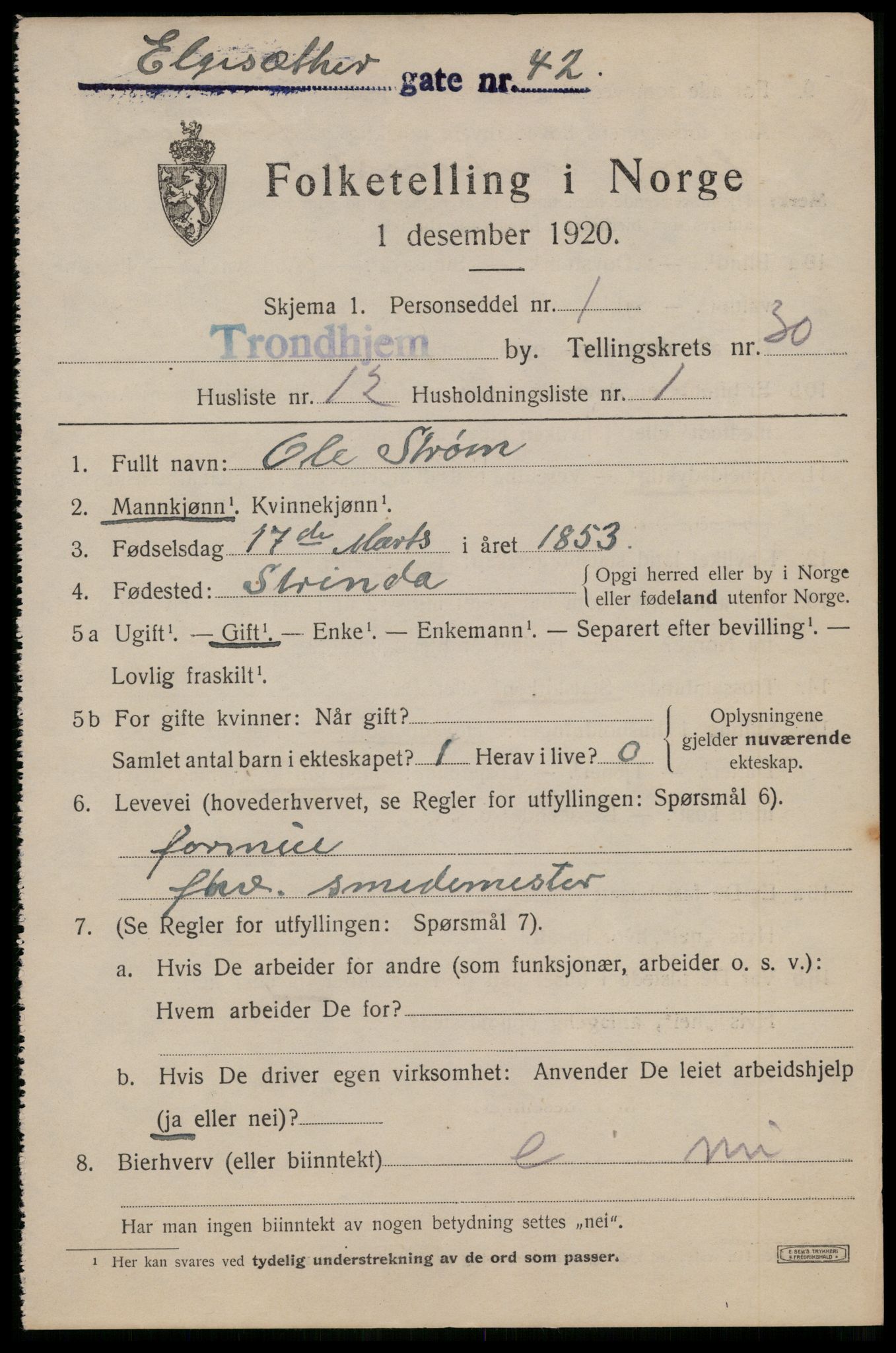 SAT, Folketelling 1920 for 1601 Trondheim kjøpstad, 1920, s. 72528