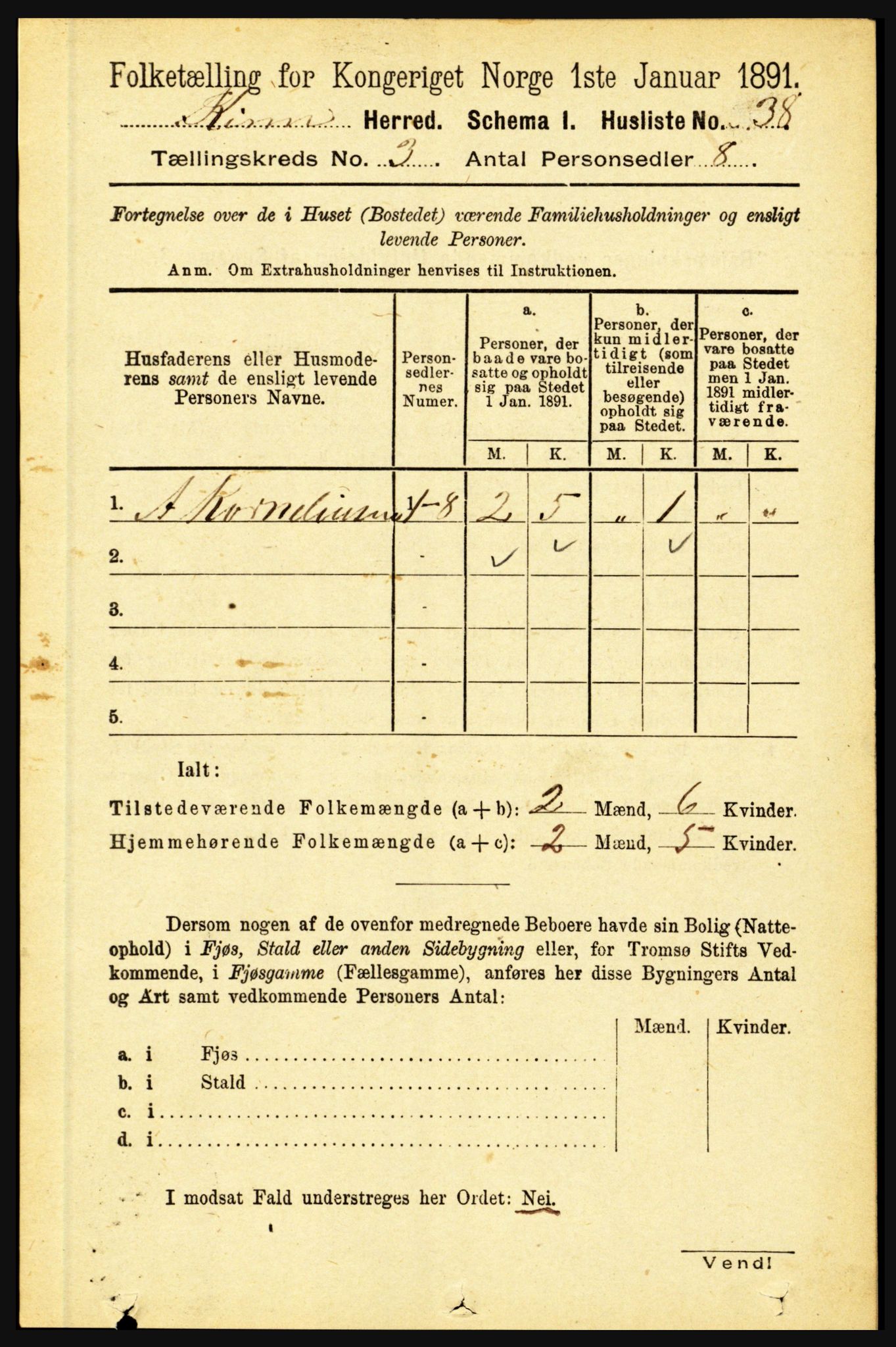 RA, Folketelling 1891 for 1437 Kinn herred, 1891, s. 921