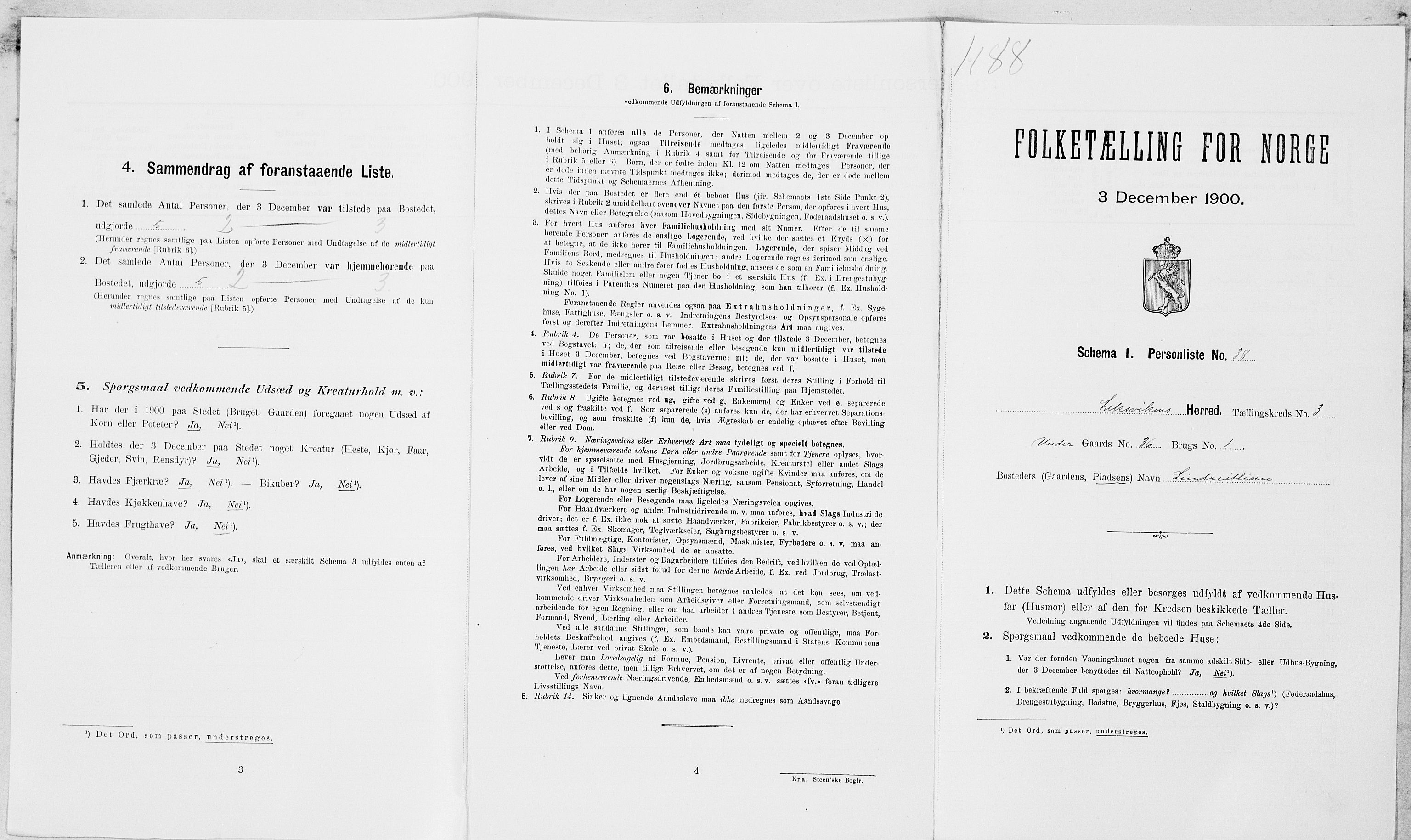 SAT, Folketelling 1900 for 1718 Leksvik herred, 1900, s. 414