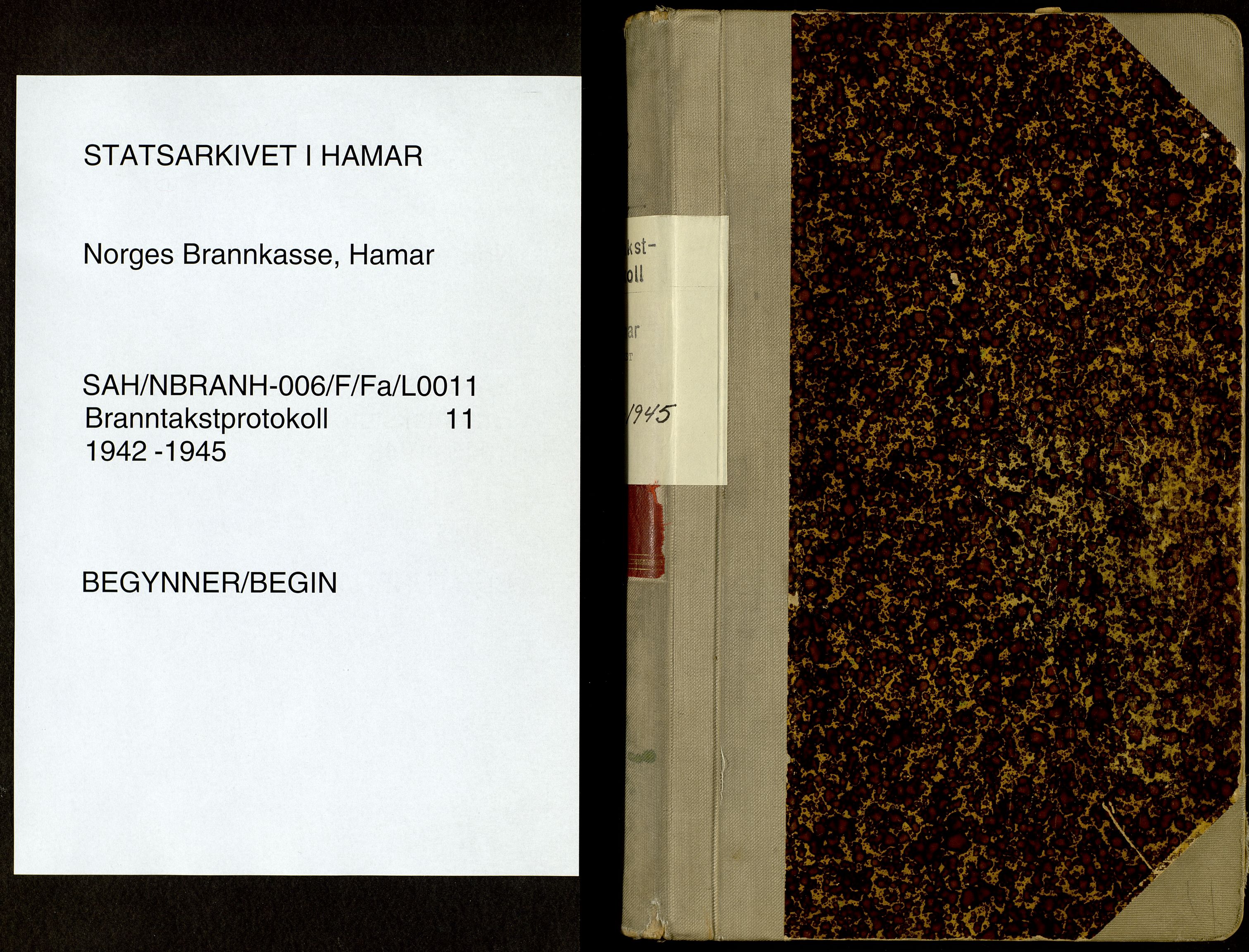 Norges Brannkasse, Hamar, SAH/NBRANH-006/F/Fa/L0011: Branntakstprotokoll, 1942-1945