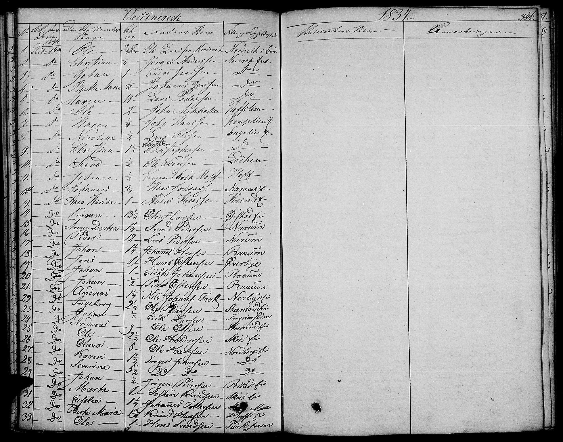 Land prestekontor, AV/SAH-PREST-120/H/Ha/Haa/L0008: Ministerialbok nr. 8, 1830-1846, s. 346