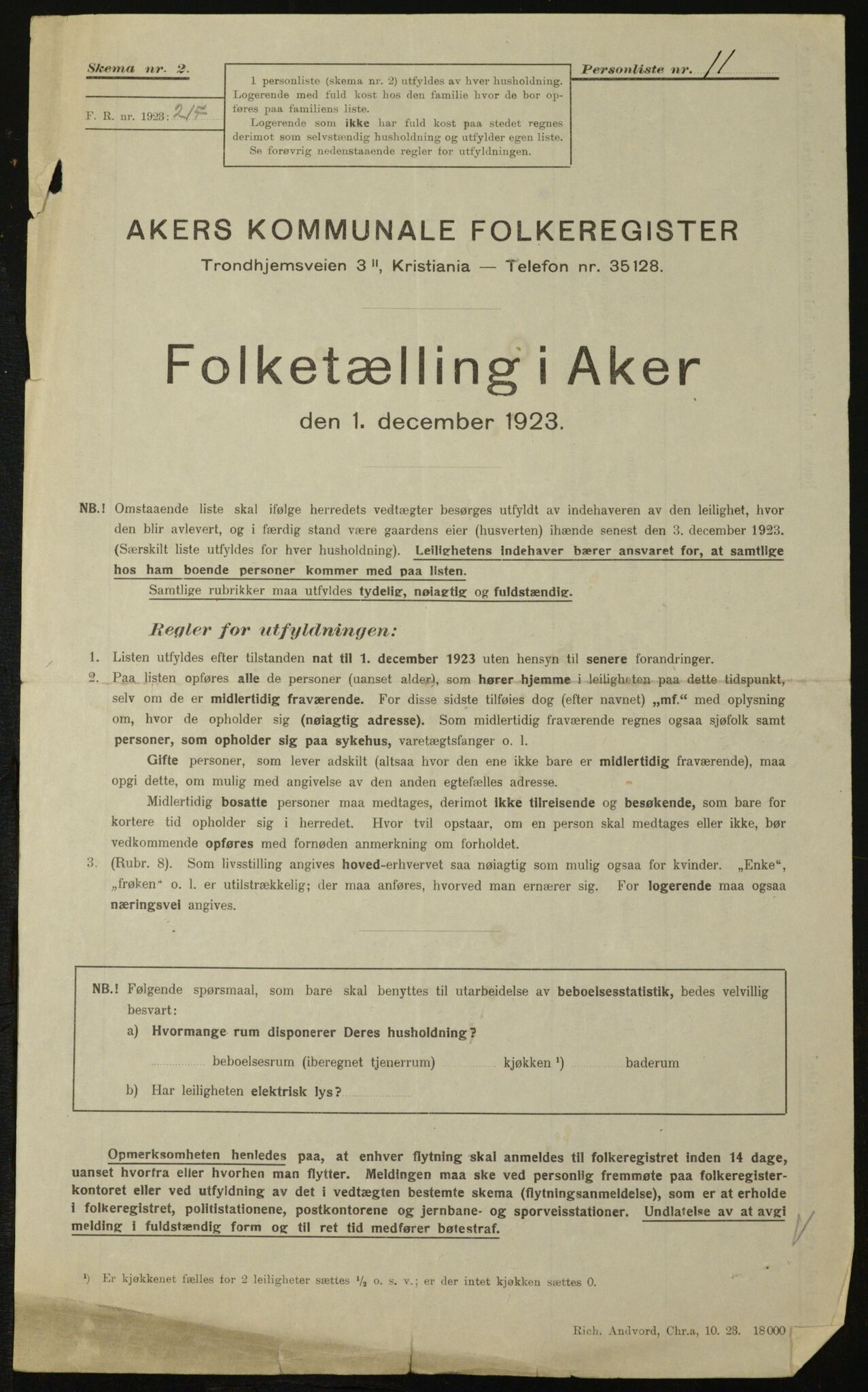 , Kommunal folketelling 1.12.1923 for Aker, 1923, s. 23641