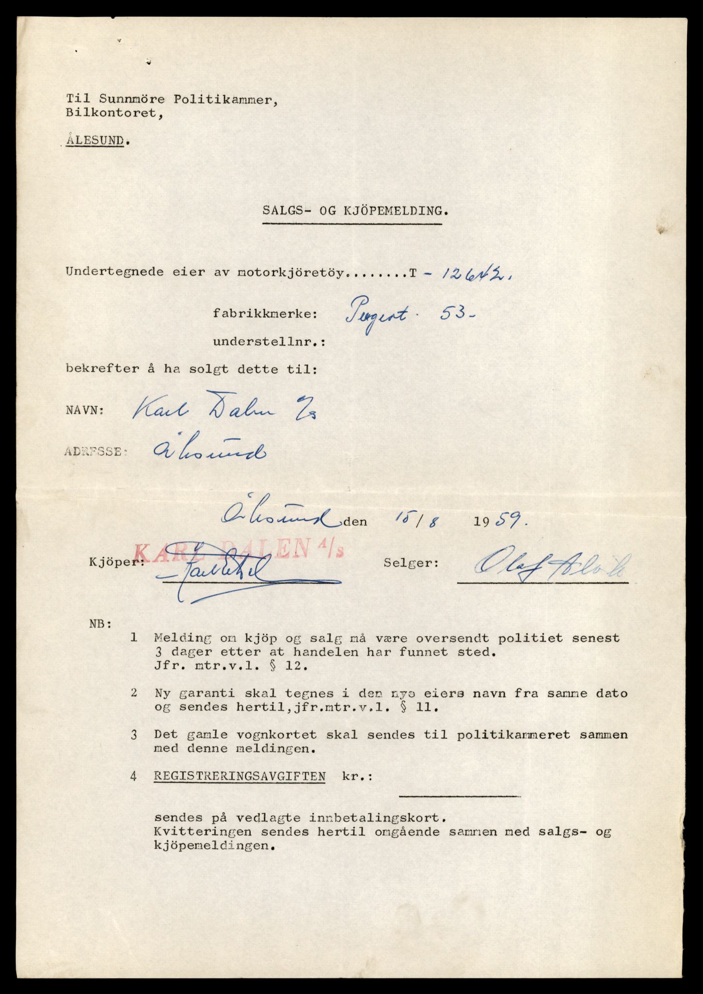 Møre og Romsdal vegkontor - Ålesund trafikkstasjon, AV/SAT-A-4099/F/Fe/L0034: Registreringskort for kjøretøy T 12500 - T 12652, 1927-1998, s. 2810