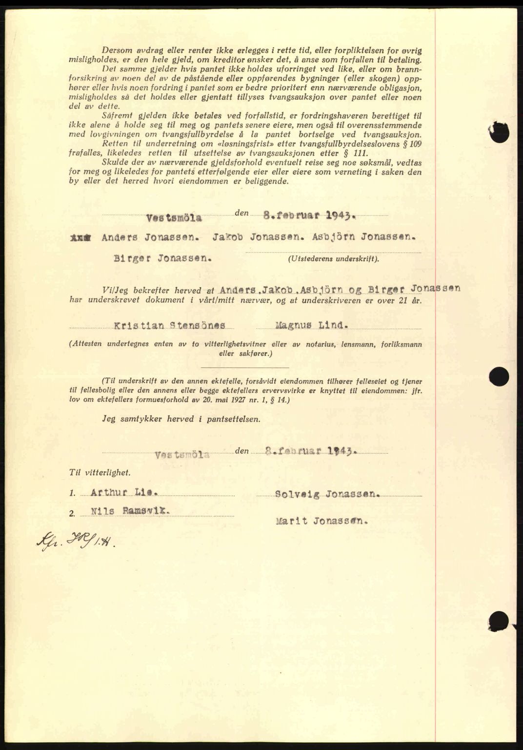 Nordmøre sorenskriveri, AV/SAT-A-4132/1/2/2Ca: Pantebok nr. B90, 1942-1943, Dagboknr: 436/1943