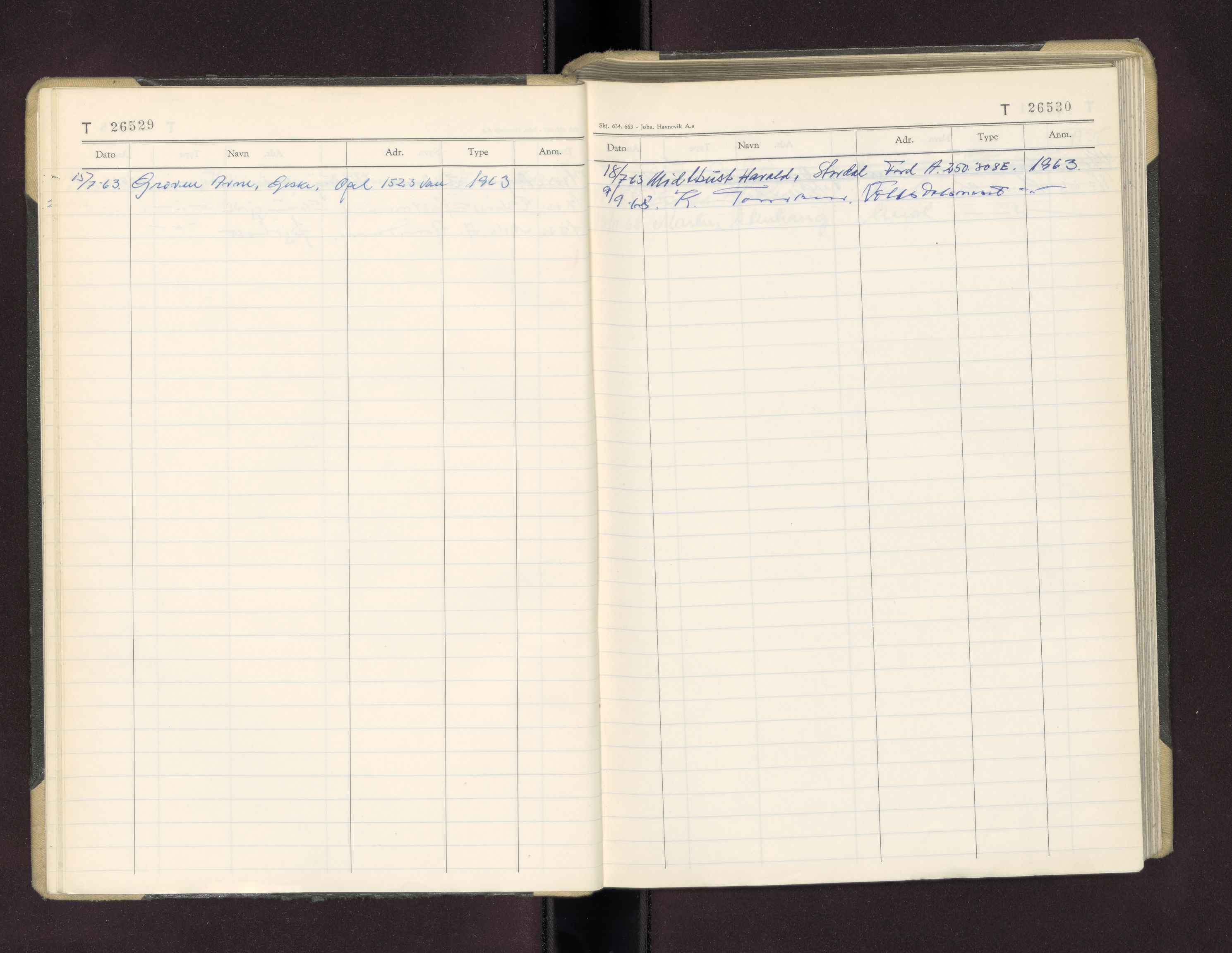 Møre og Romsdal vegkontor - Ålesund trafikkstasjon, AV/SAT-A-4099/F/Fc/L0026: Bilregister; T 26500 - T 26999, 1960-1970