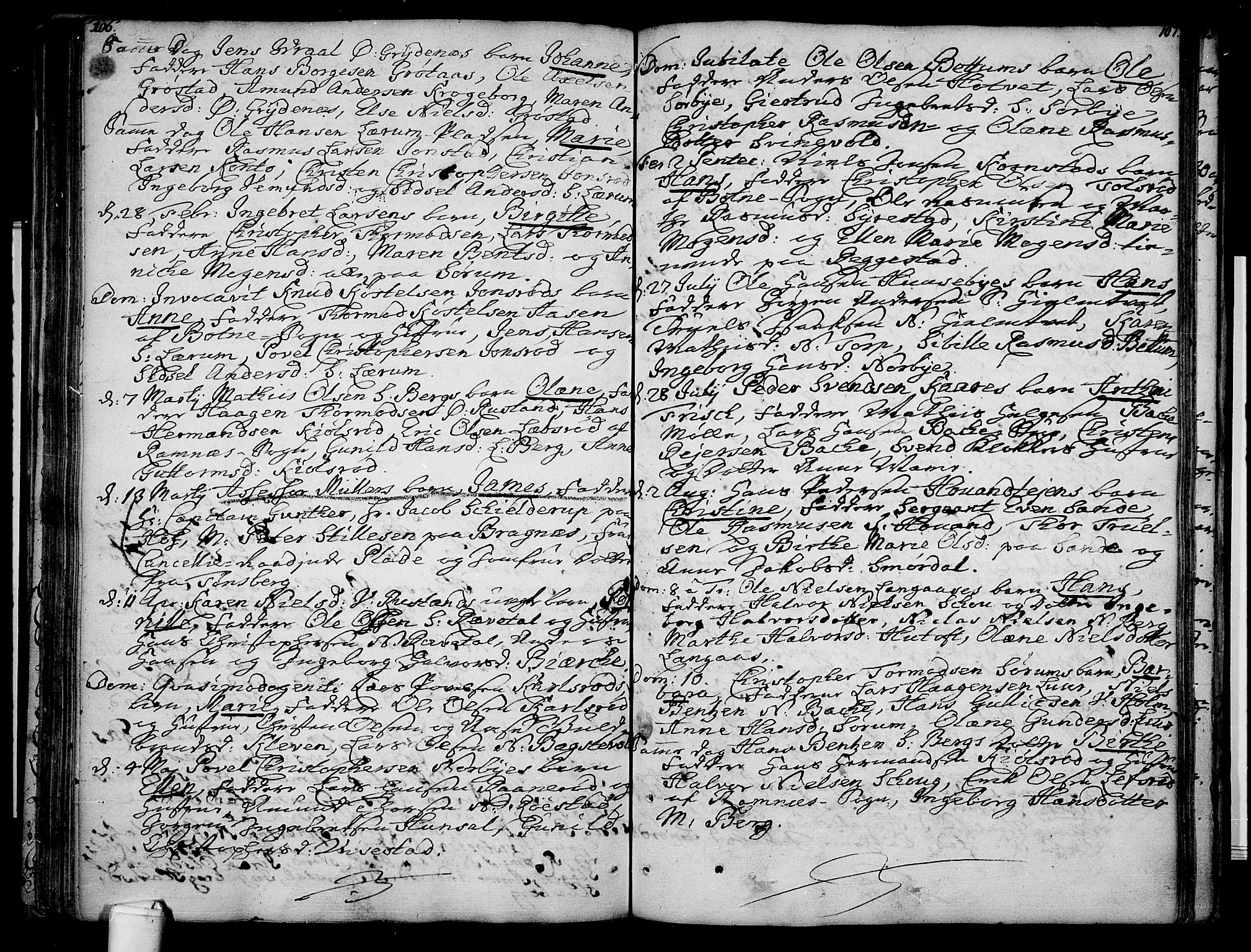 Våle kirkebøker, SAKO/A-334/F/Fa/L0003: Ministerialbok nr. I 3, 1732-1773, s. 106-107