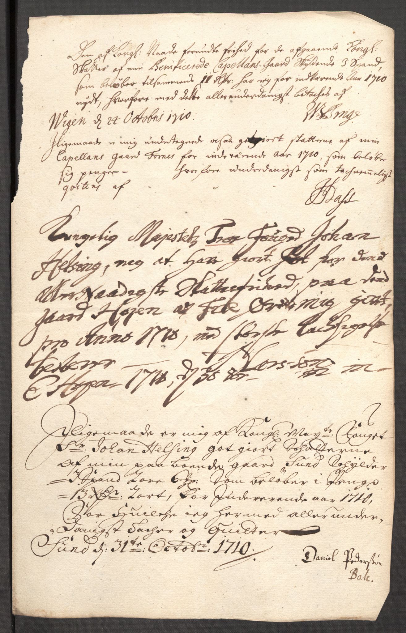 Rentekammeret inntil 1814, Reviderte regnskaper, Fogderegnskap, RA/EA-4092/R63/L4318: Fogderegnskap Inderøy, 1710, s. 183