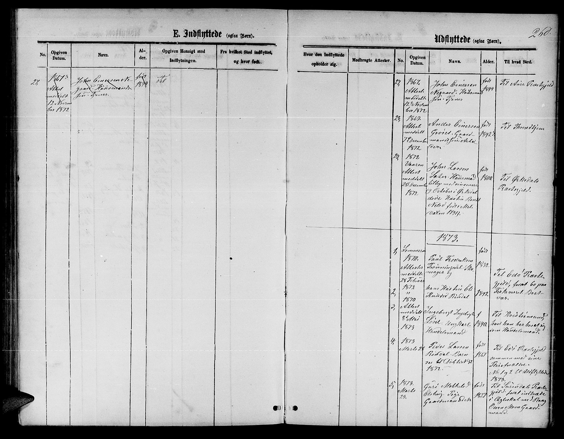 Ministerialprotokoller, klokkerbøker og fødselsregistre - Møre og Romsdal, AV/SAT-A-1454/598/L1076: Klokkerbok nr. 598C01, 1867-1878, s. 260