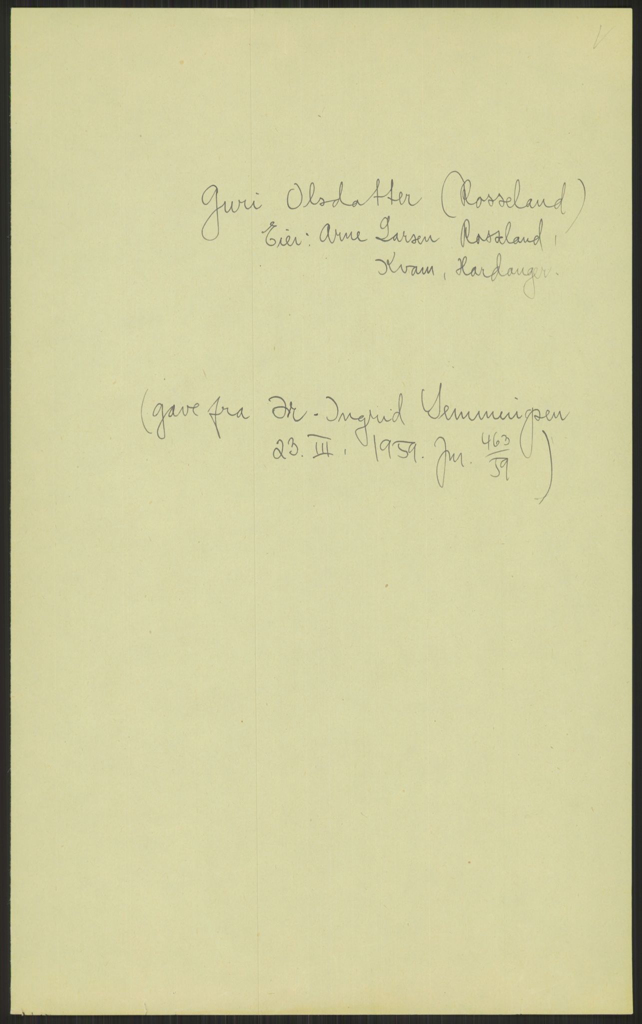 Samlinger til kildeutgivelse, Amerikabrevene, AV/RA-EA-4057/F/L0032: Innlån fra Hordaland: Nesheim - Øverland, 1838-1914, s. 467