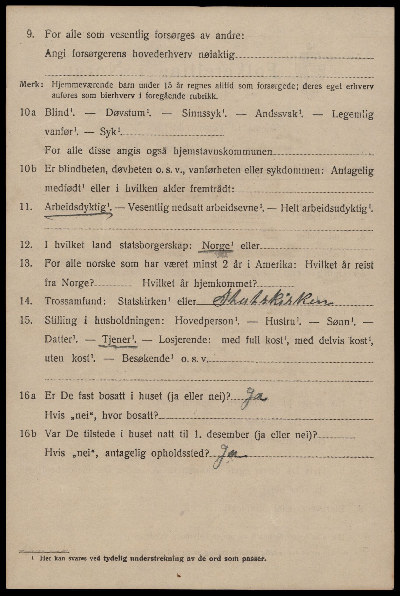 SAKO, Folketelling 1920 for 0826 Tinn herred, 1920, s. 2707