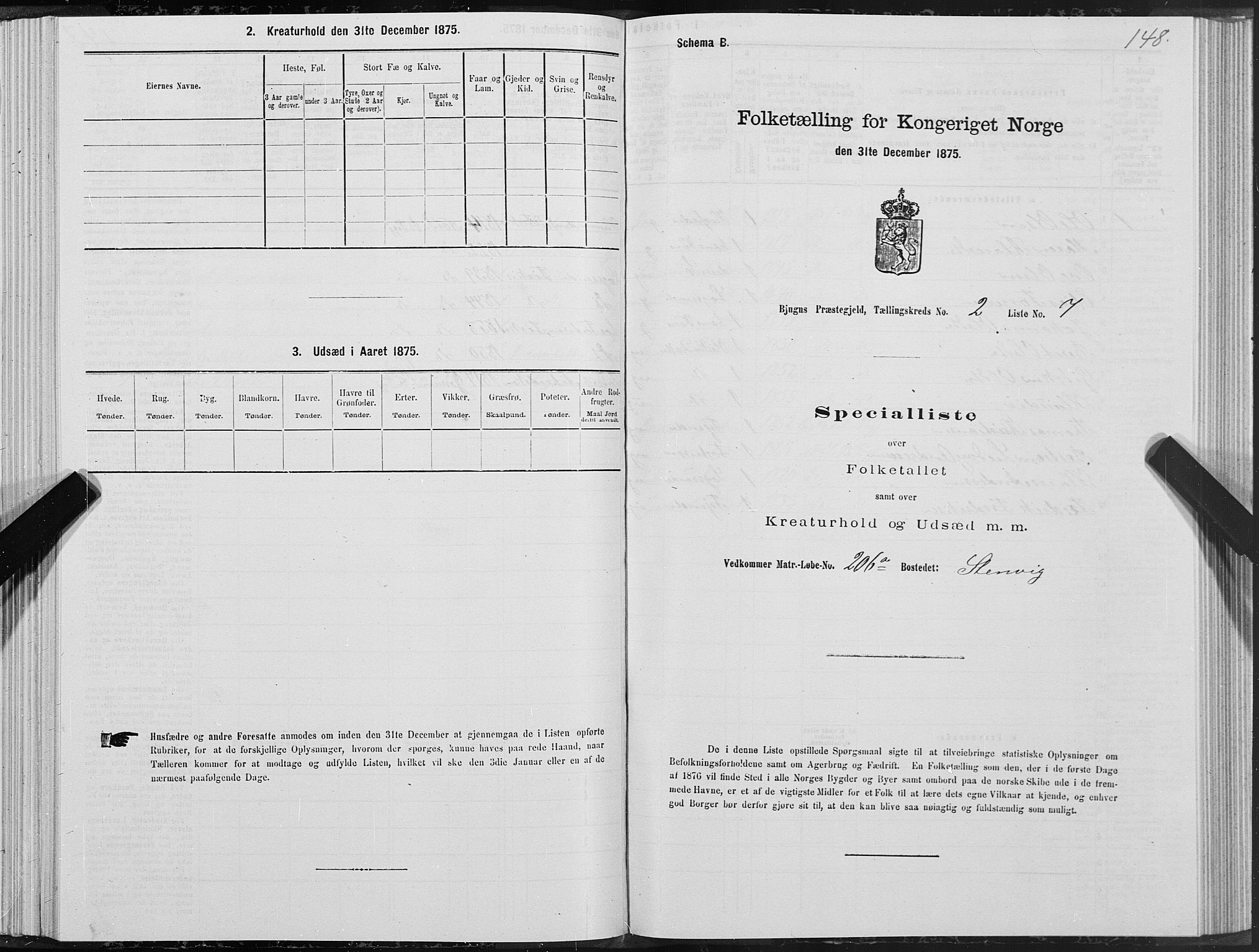 SAT, Folketelling 1875 for 1627P Bjugn prestegjeld, 1875, s. 1148