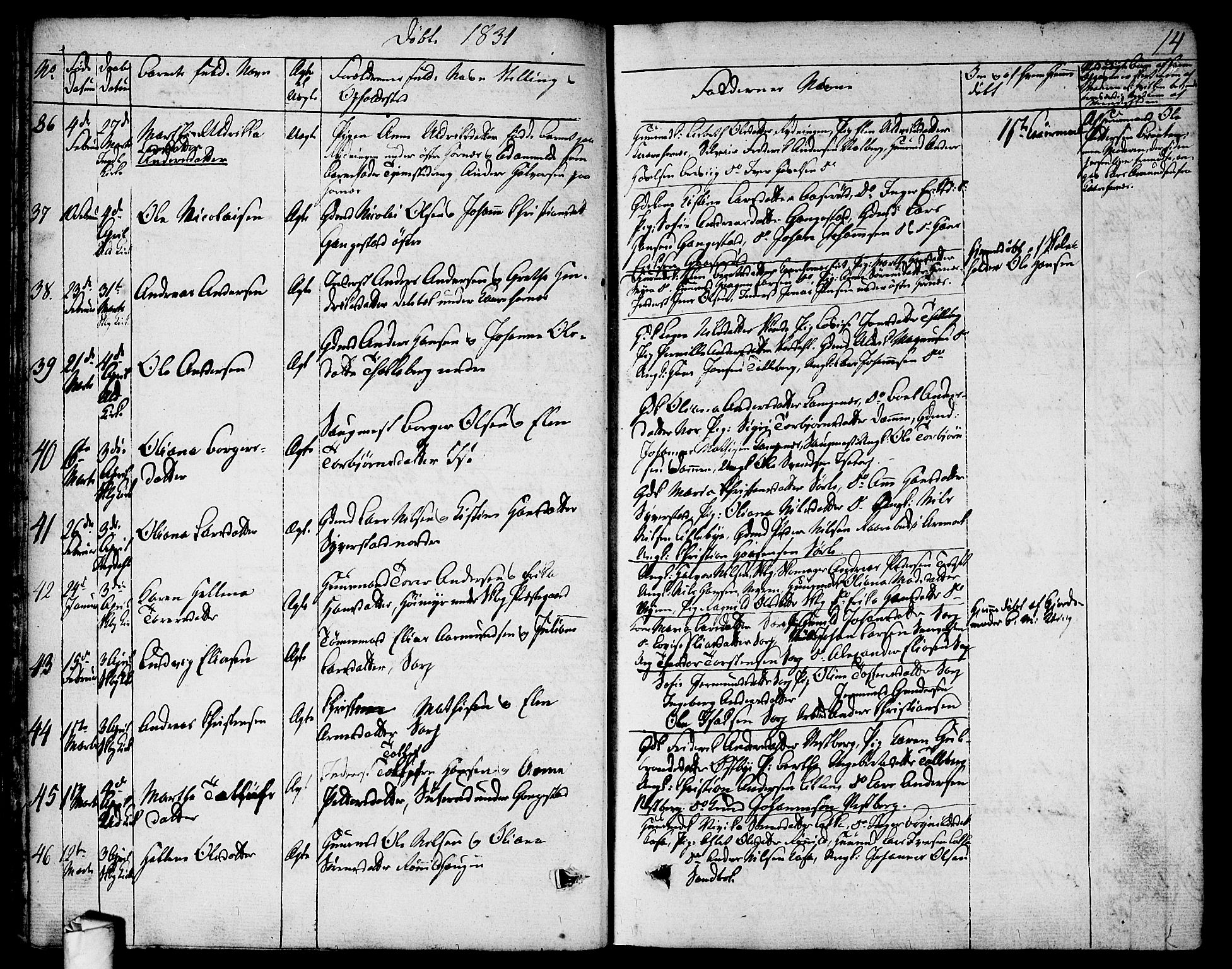 Skjeberg prestekontor Kirkebøker, AV/SAO-A-10923/F/Fa/L0005: Ministerialbok nr. I 5, 1830-1845, s. 14