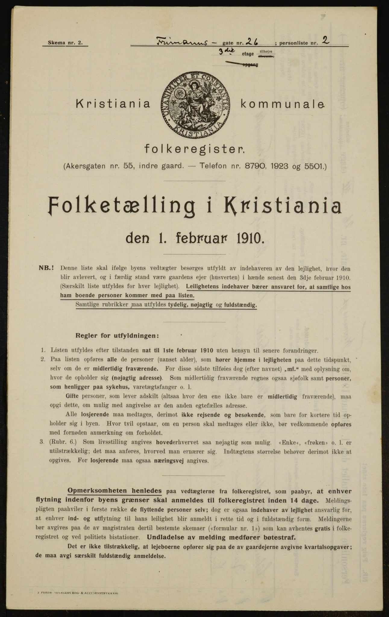 OBA, Kommunal folketelling 1.2.1910 for Kristiania, 1910, s. 25332