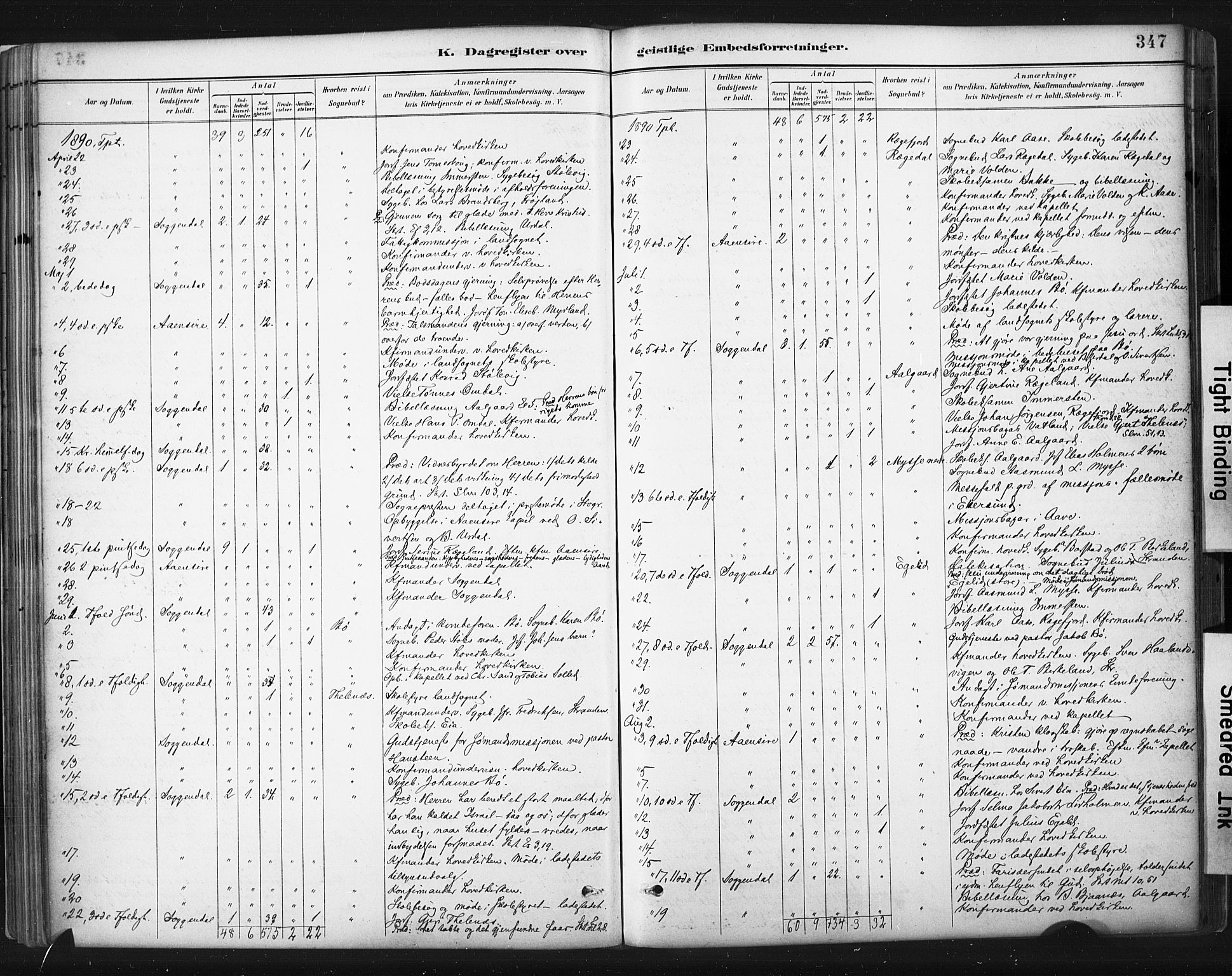 Sokndal sokneprestkontor, AV/SAST-A-101808: Ministerialbok nr. A 11.2, 1887-1905, s. 347