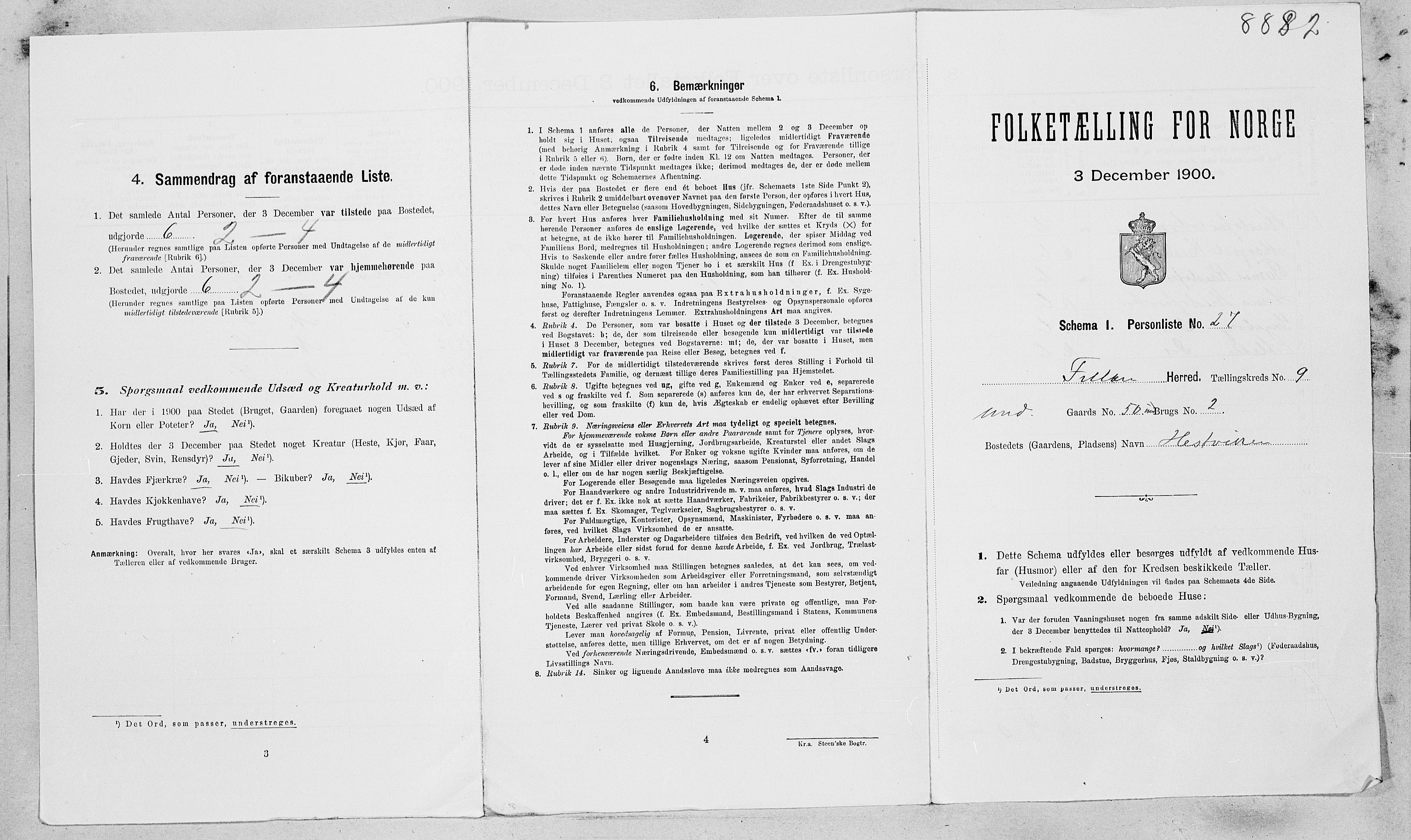 SAT, Folketelling 1900 for 1616 Fillan herred, 1900, s. 585