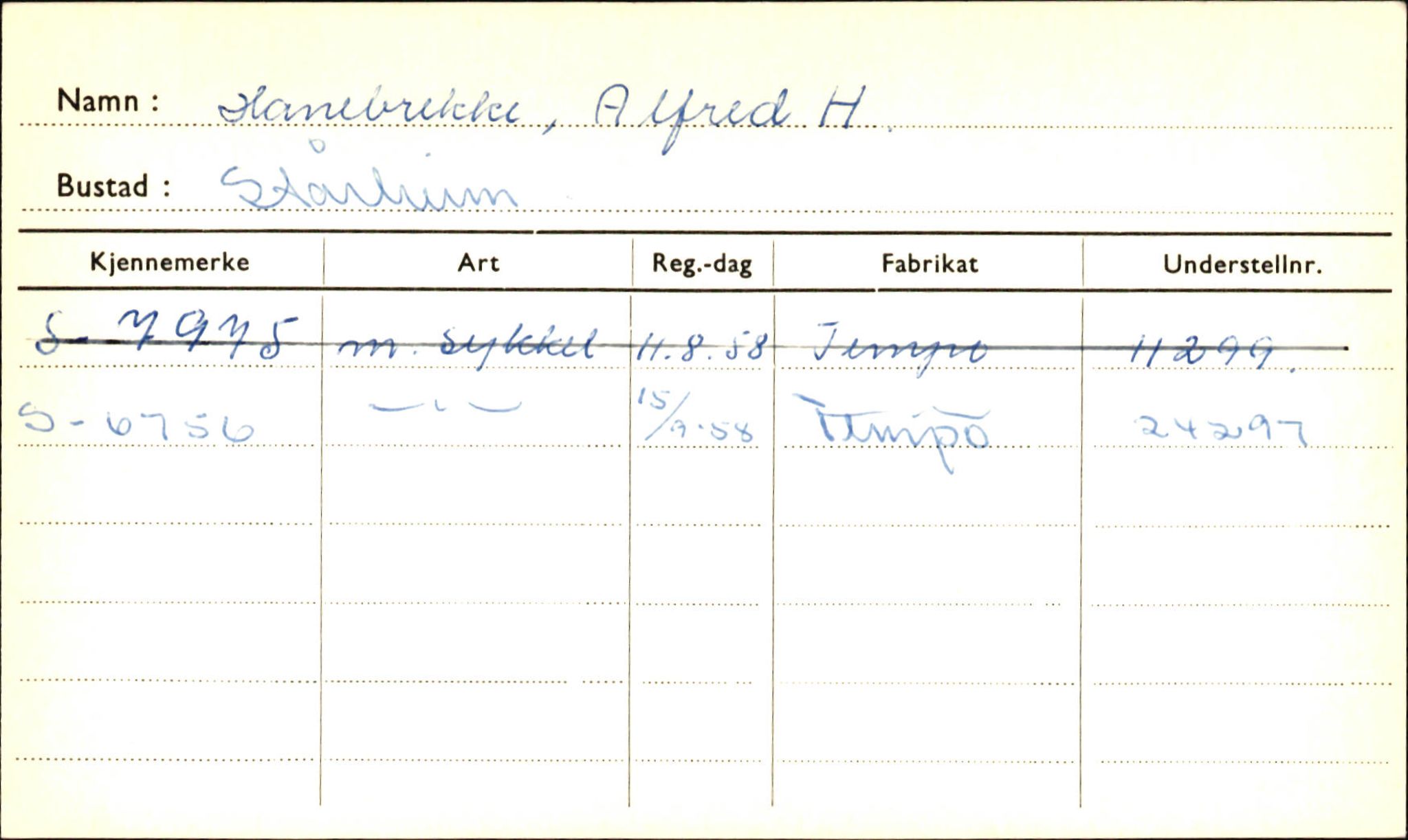 Statens vegvesen, Sogn og Fjordane vegkontor, SAB/A-5301/4/F/L0001A: Eigarregister Fjordane til 1.6.1961, 1930-1961, s. 110