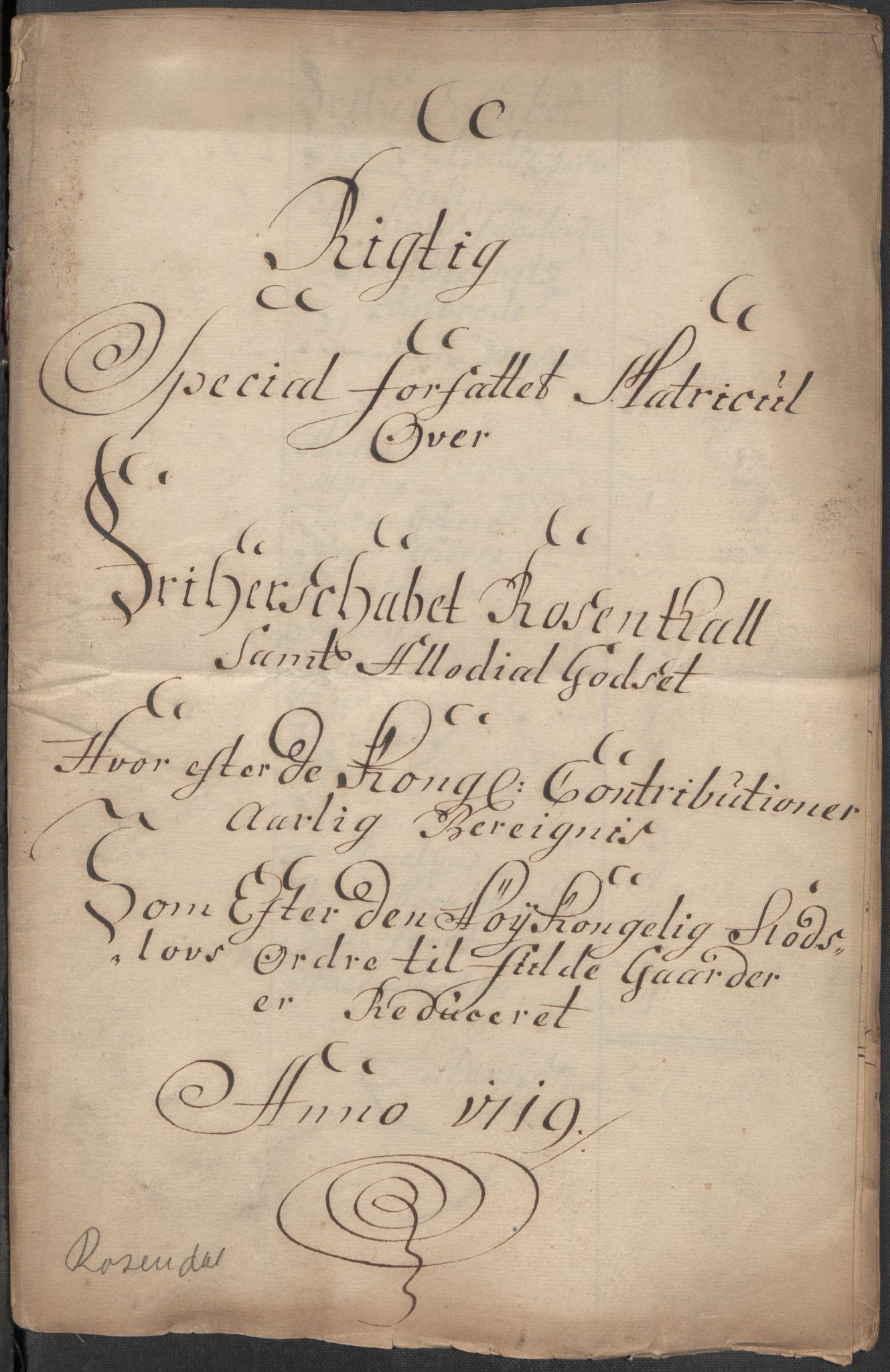 Rentekammeret inntil 1814, Reviderte regnskaper, Fogderegnskap, AV/RA-EA-4092/R49/L3140: Fogderegnskap Rosendal Baroni, 1718-1720, s. 111