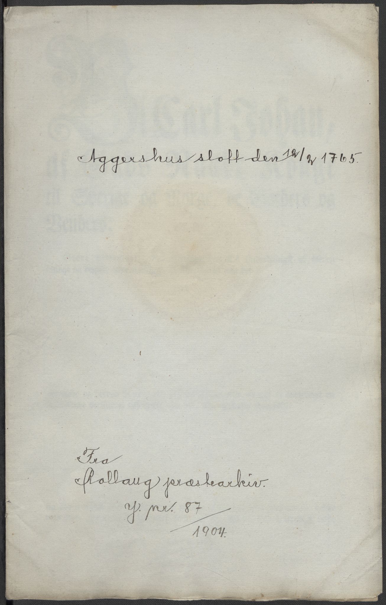 Riksarkivets diplomsamling, RA/EA-5965/F15/L0018: Prestearkiv - Buskerud, 1764-1814, s. 114