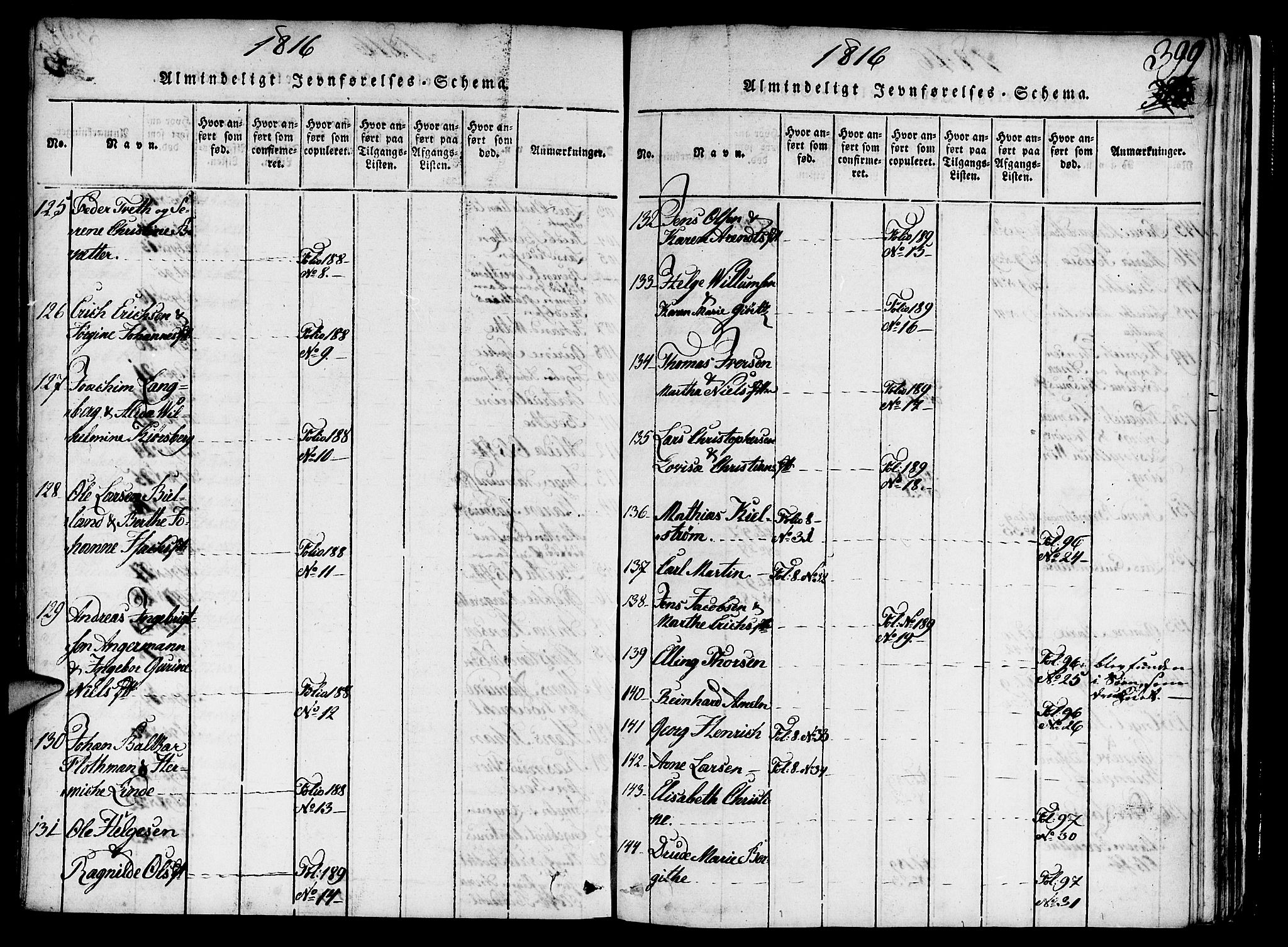 Nykirken Sokneprestembete, AV/SAB-A-77101/H/Haa/L0011: Ministerialbok nr. A 11, 1816-1821, s. 399