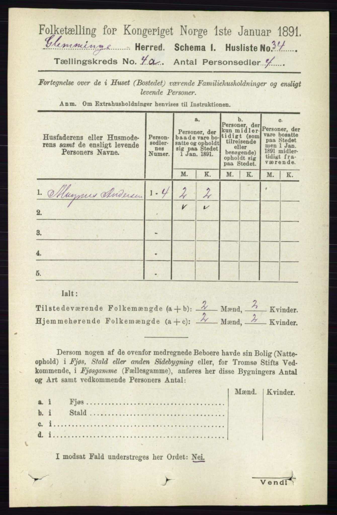 RA, Folketelling 1891 for 0132 Glemmen herred, 1891, s. 3373