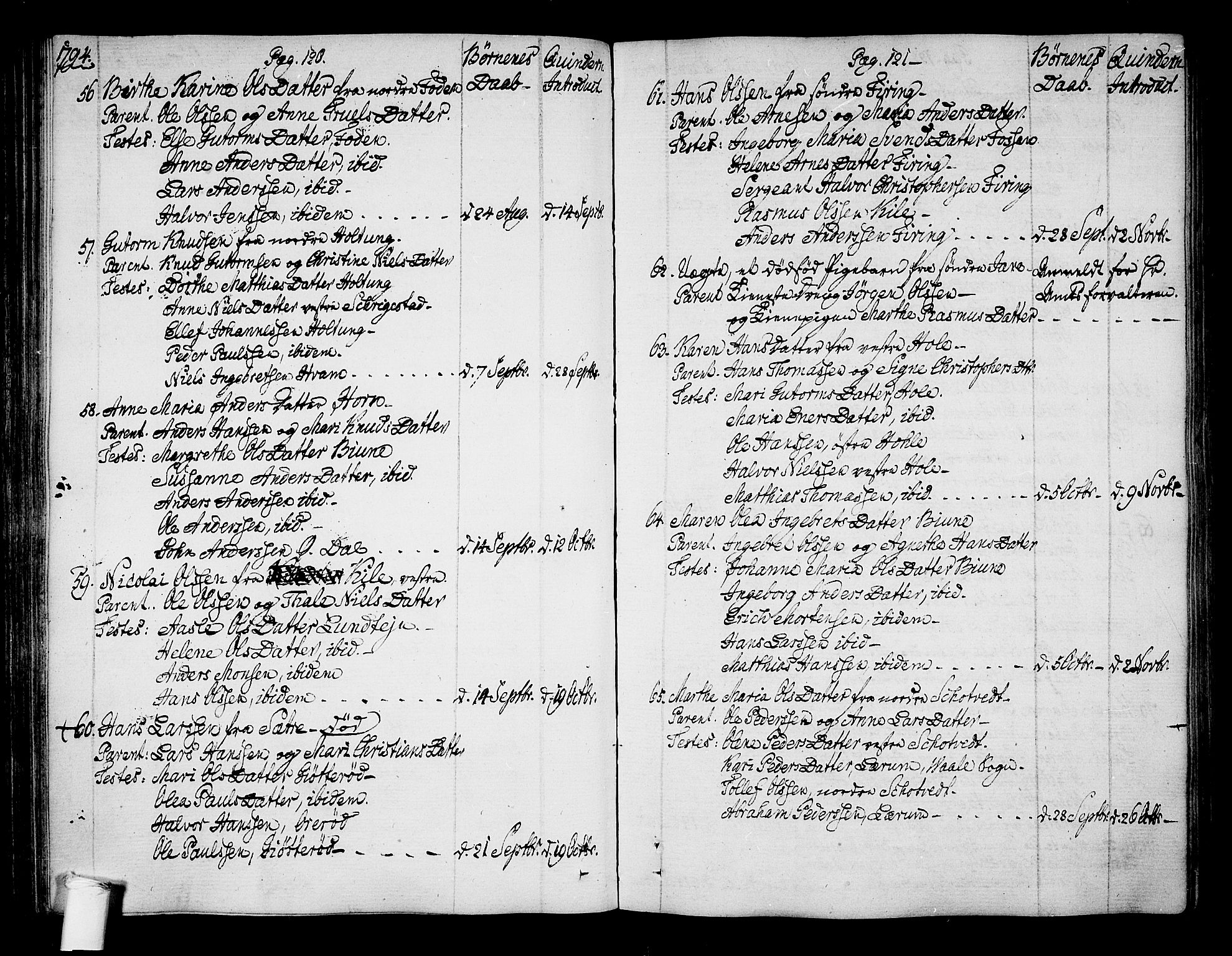 Ramnes kirkebøker, SAKO/A-314/F/Fa/L0003: Ministerialbok nr. I 3, 1790-1813, s. 120-121