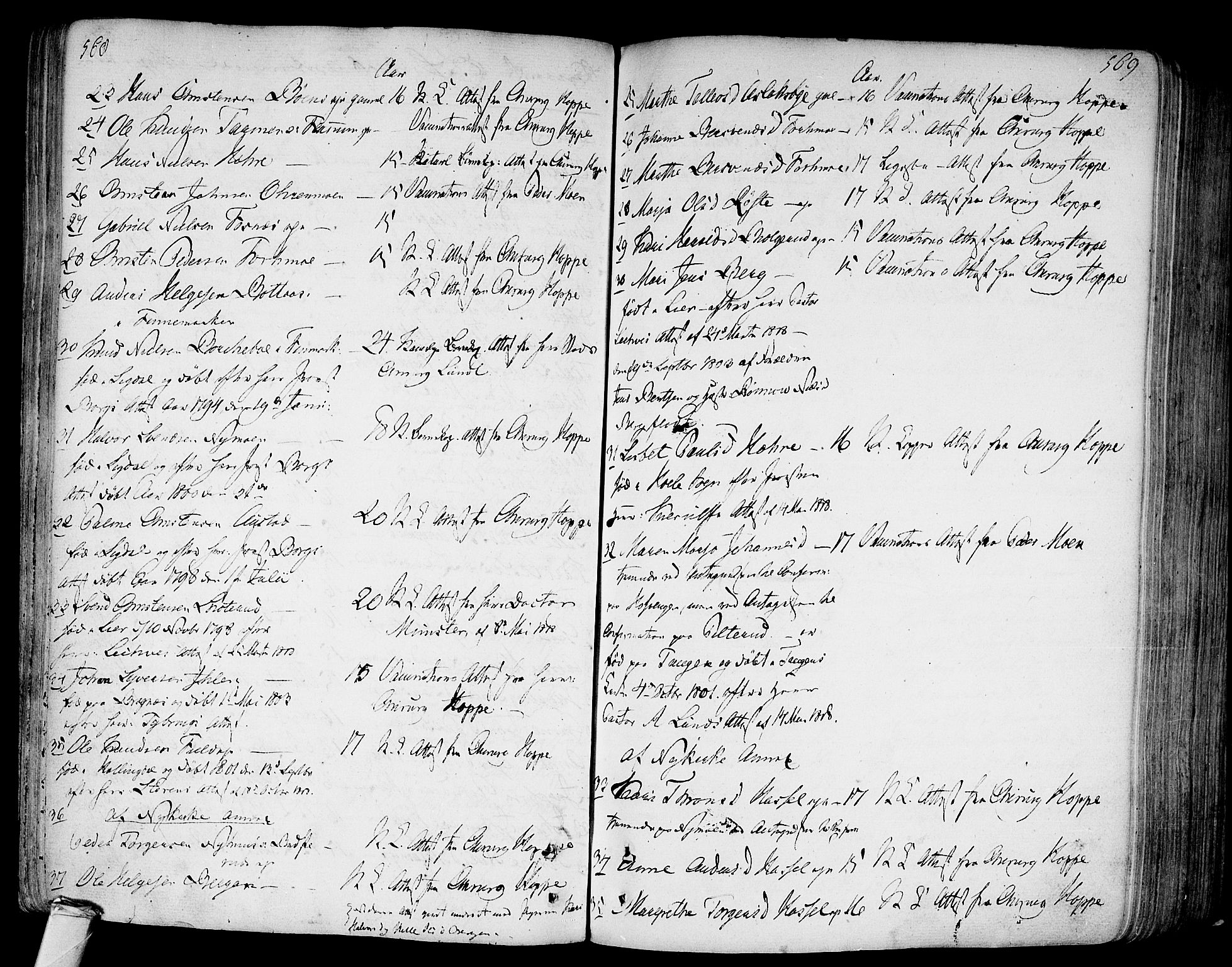Modum kirkebøker, AV/SAKO-A-234/F/Fa/L0003: Ministerialbok nr. 3, 1783-1819, s. 568-569