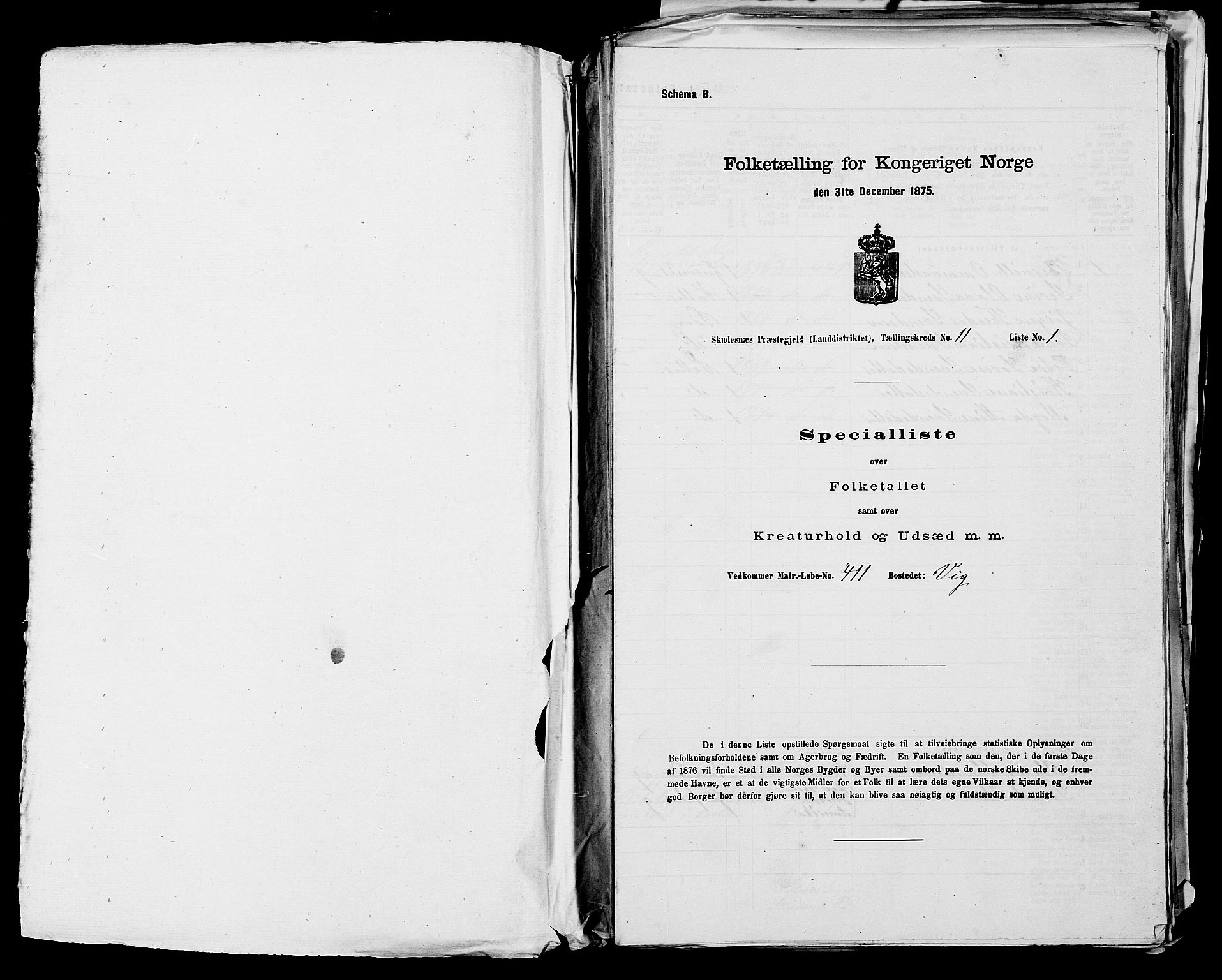 SAST, Folketelling 1875 for 1150L Skudenes prestegjeld, Falnes sokn, Åkra sokn og Ferkingstad sokn, 1875, s. 1464